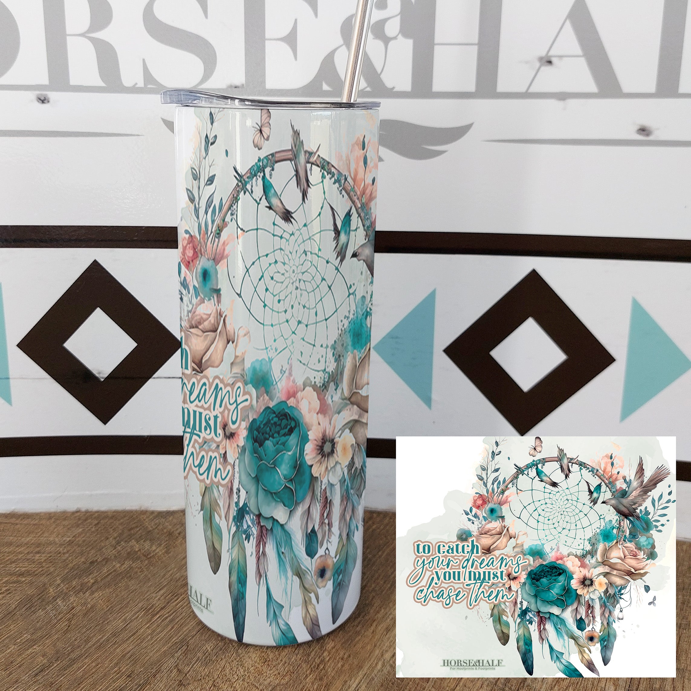 Aqua Dreamcatcher Drinkware