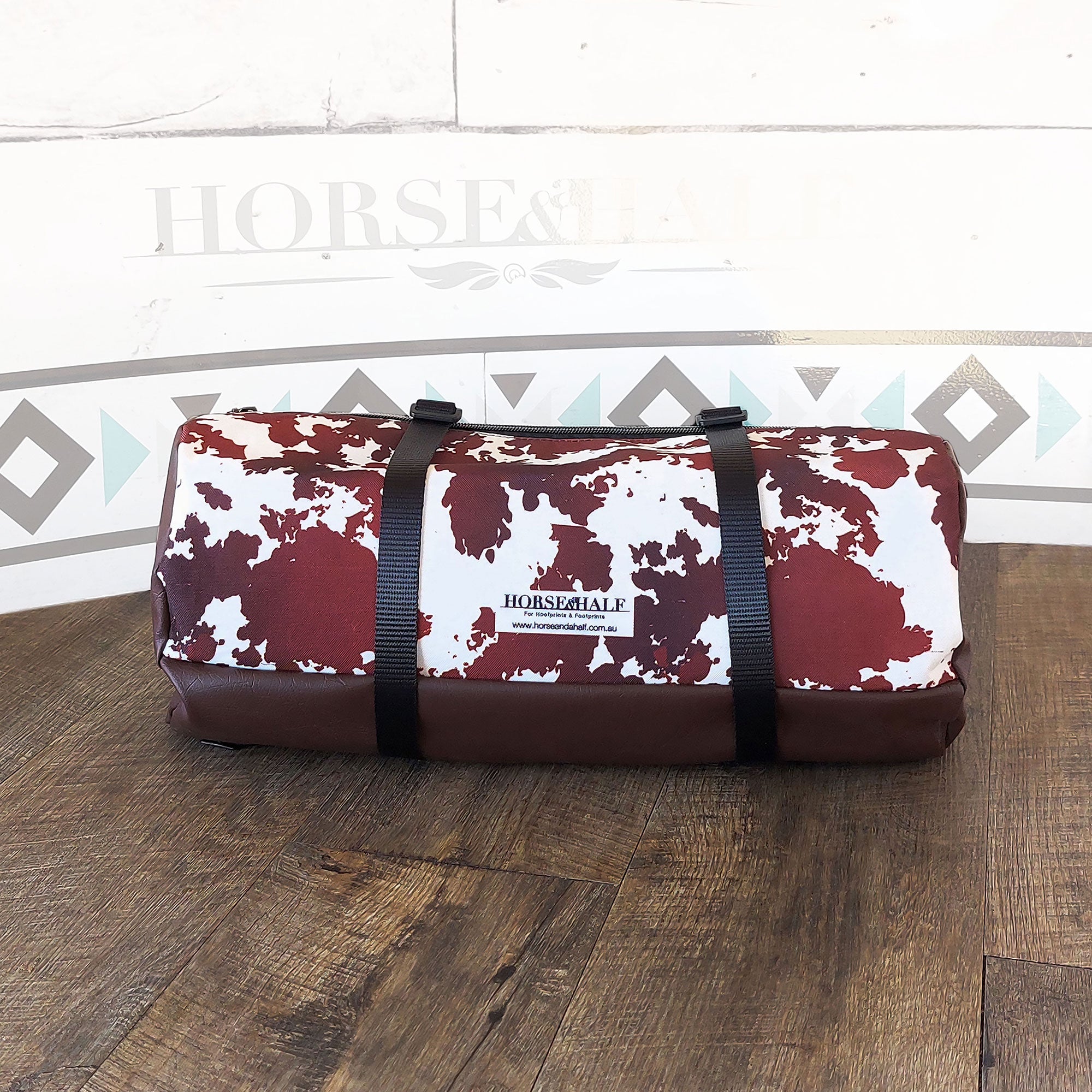 Cow Print Large Duffle Saddle Bag