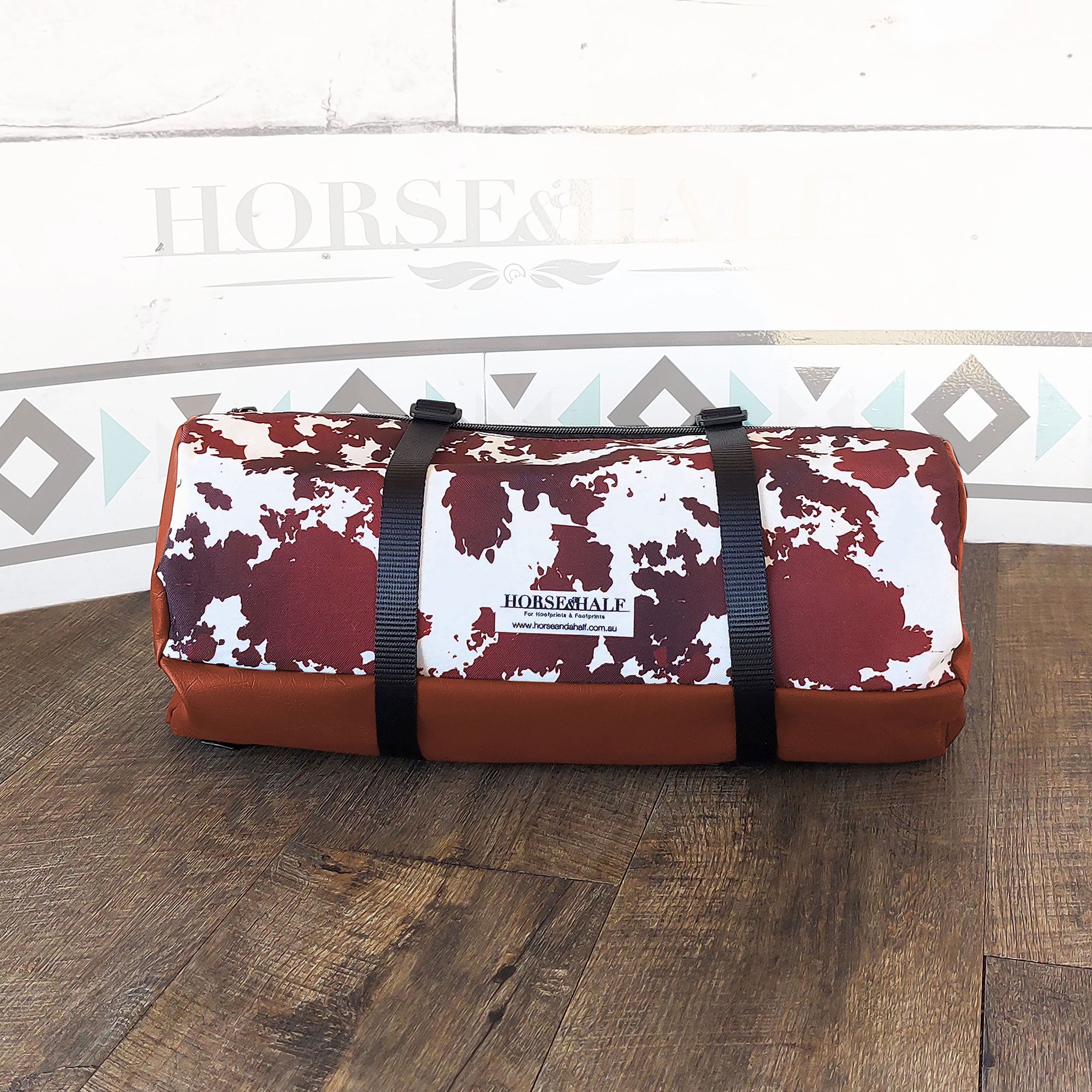 Cow Print Large Duffle Saddle Bag