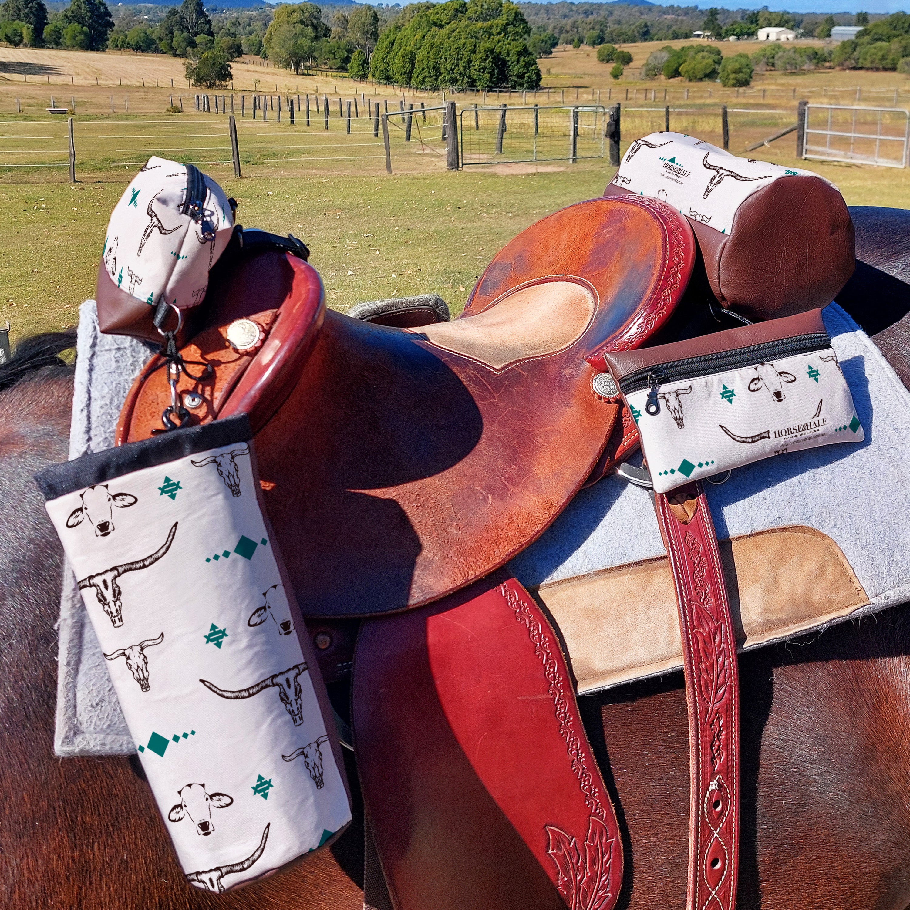Cow Heads Wallet Saddle Bag