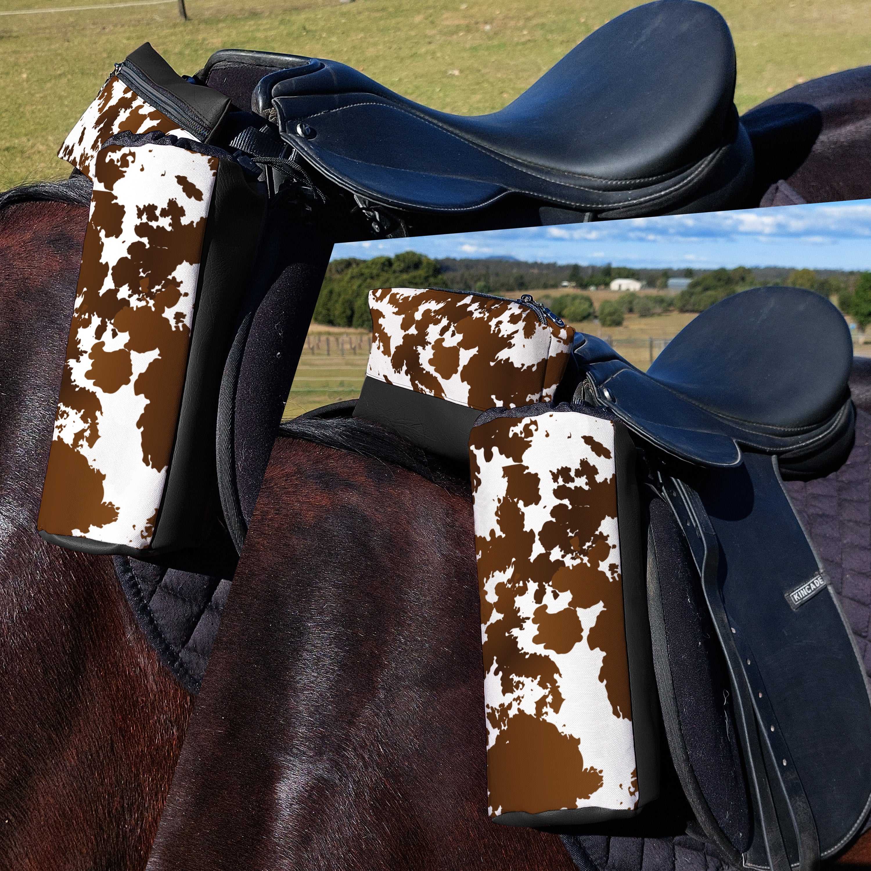 Cow Print Duffle Saddle Bag