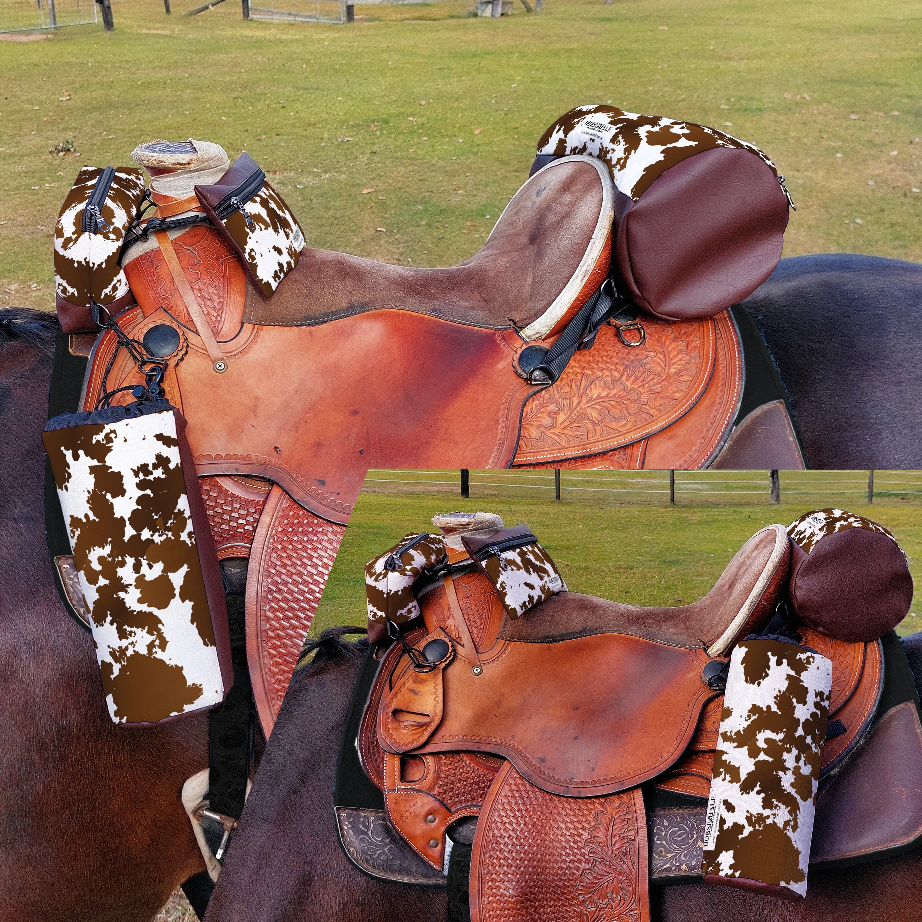 Cow Print Duffle Saddle Bag