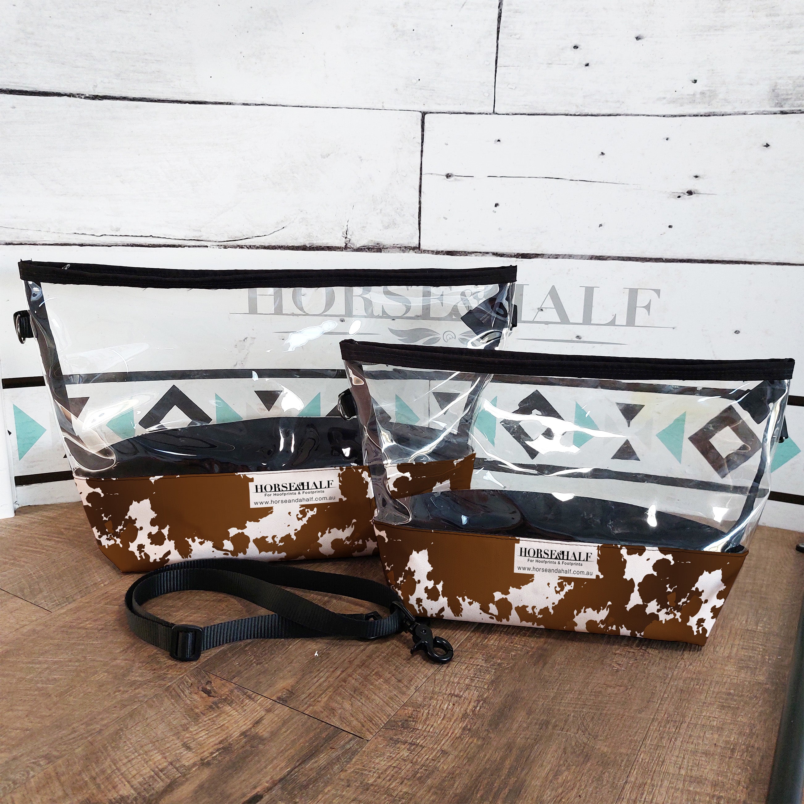 Cow Print Clear Utility Bags