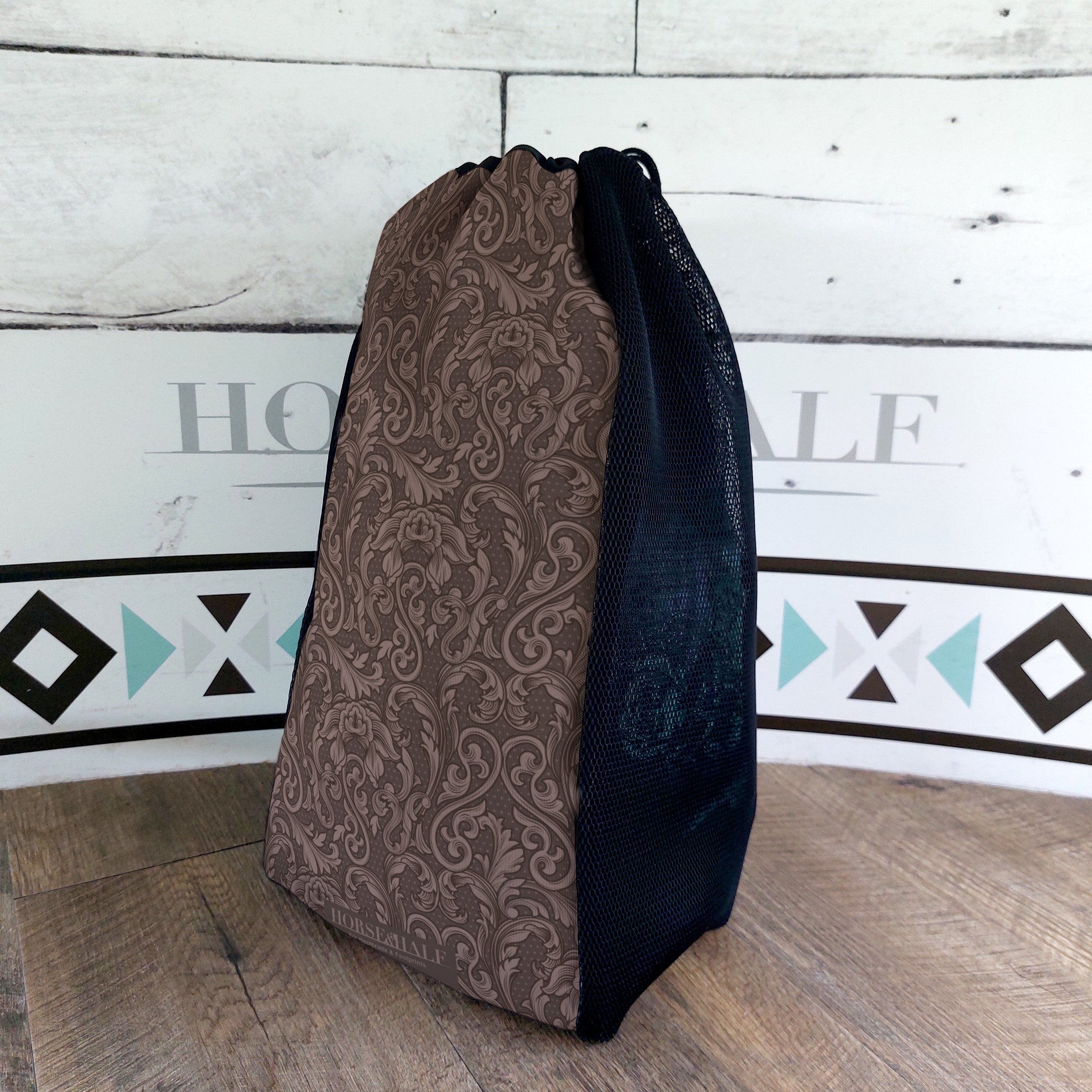 Tooled Floral Mesh Bag