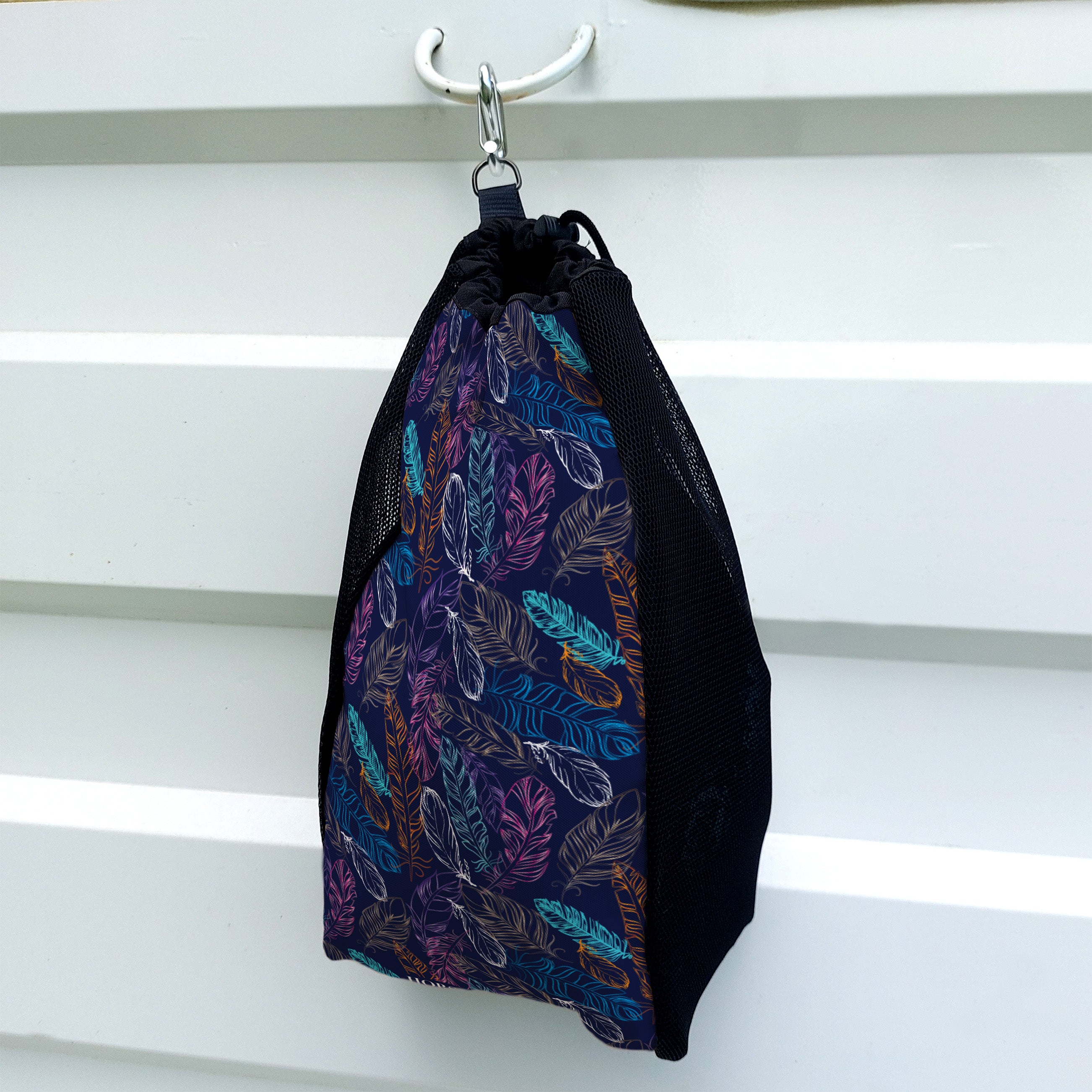 Neon Feathers Mesh Bag