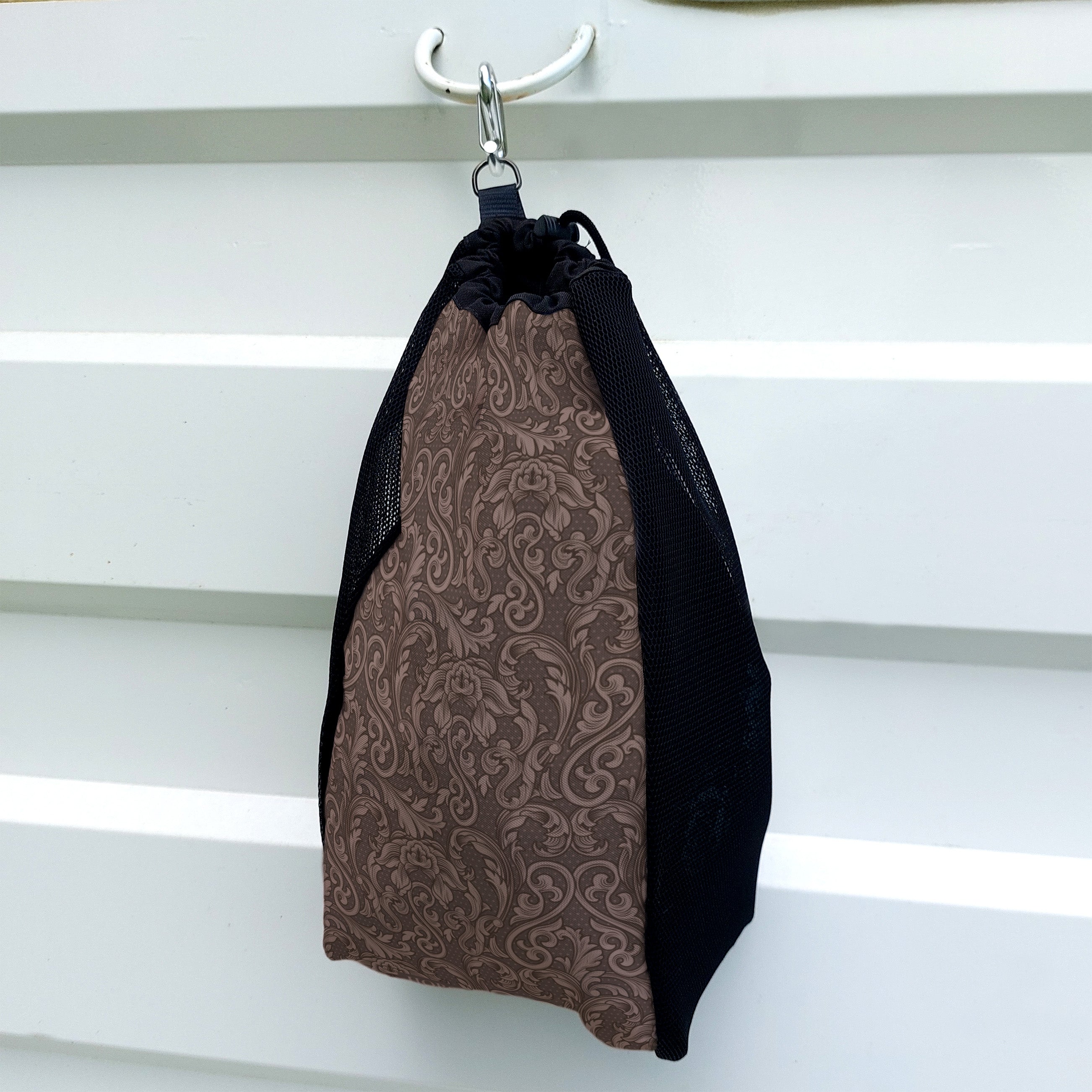 Tooled Floral Mesh Bag