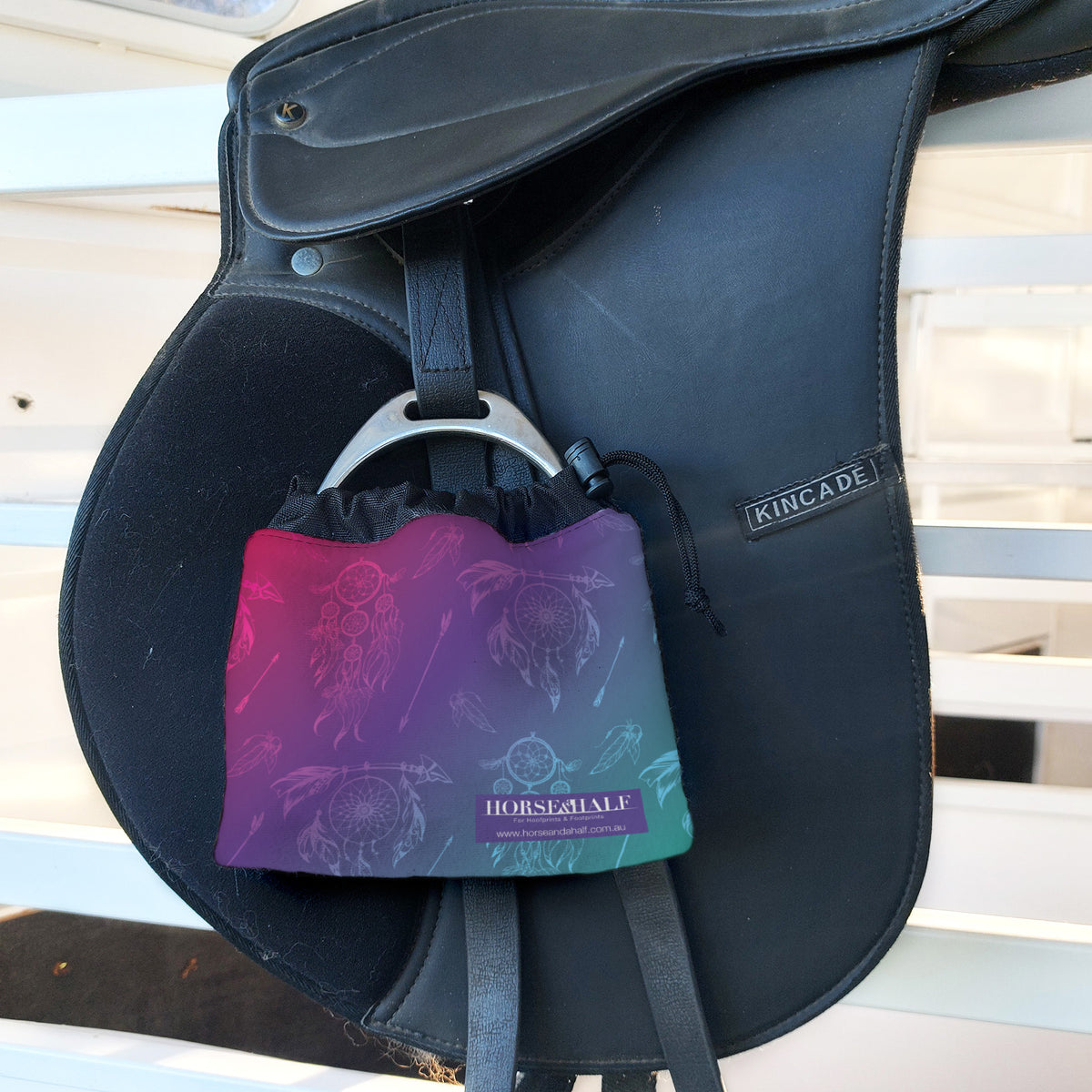 Dreamer Stirrup Covers on english saddle — Horse and a Half