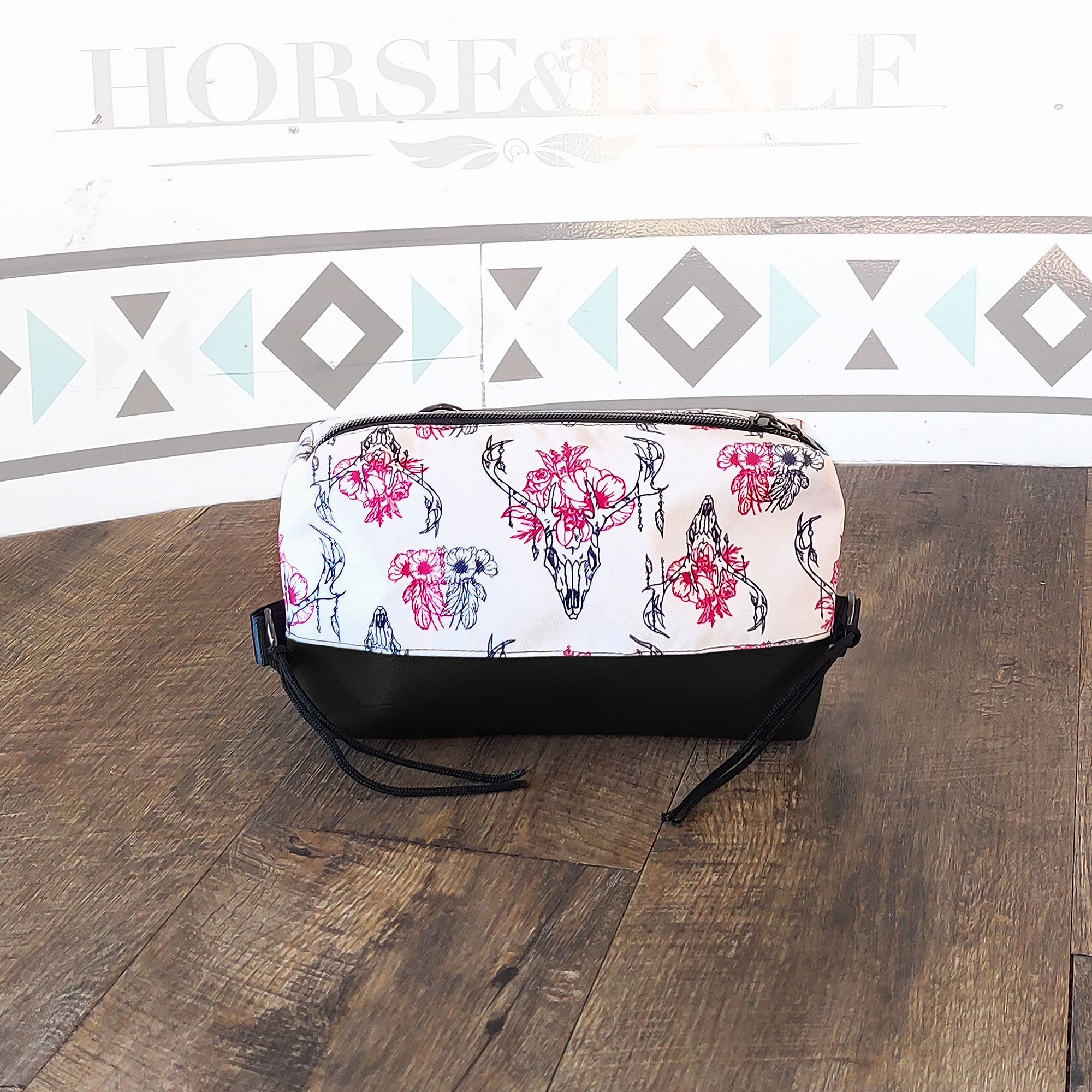 Floral Skull Box Saddle Bag