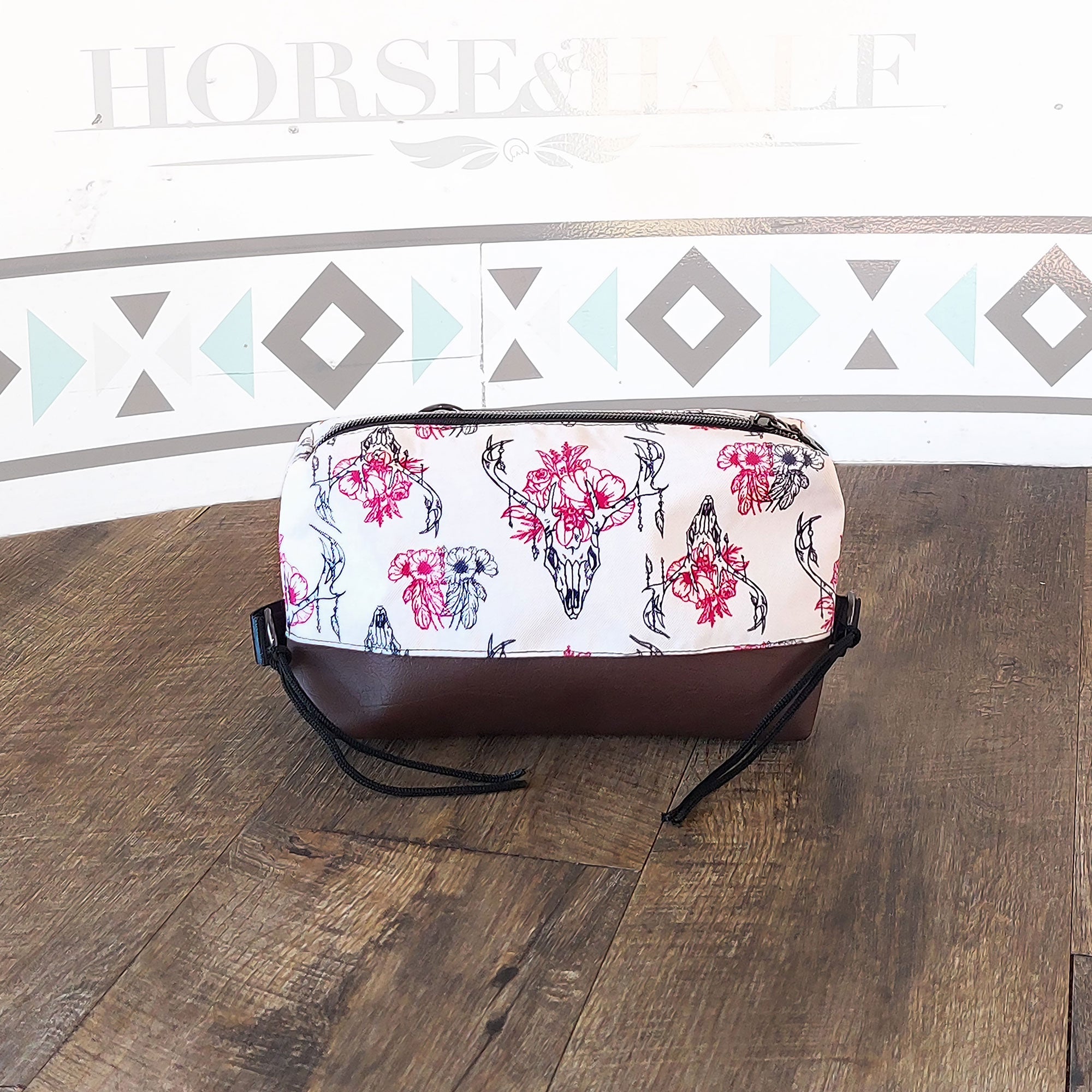 Floral Skull Box Saddle Bag