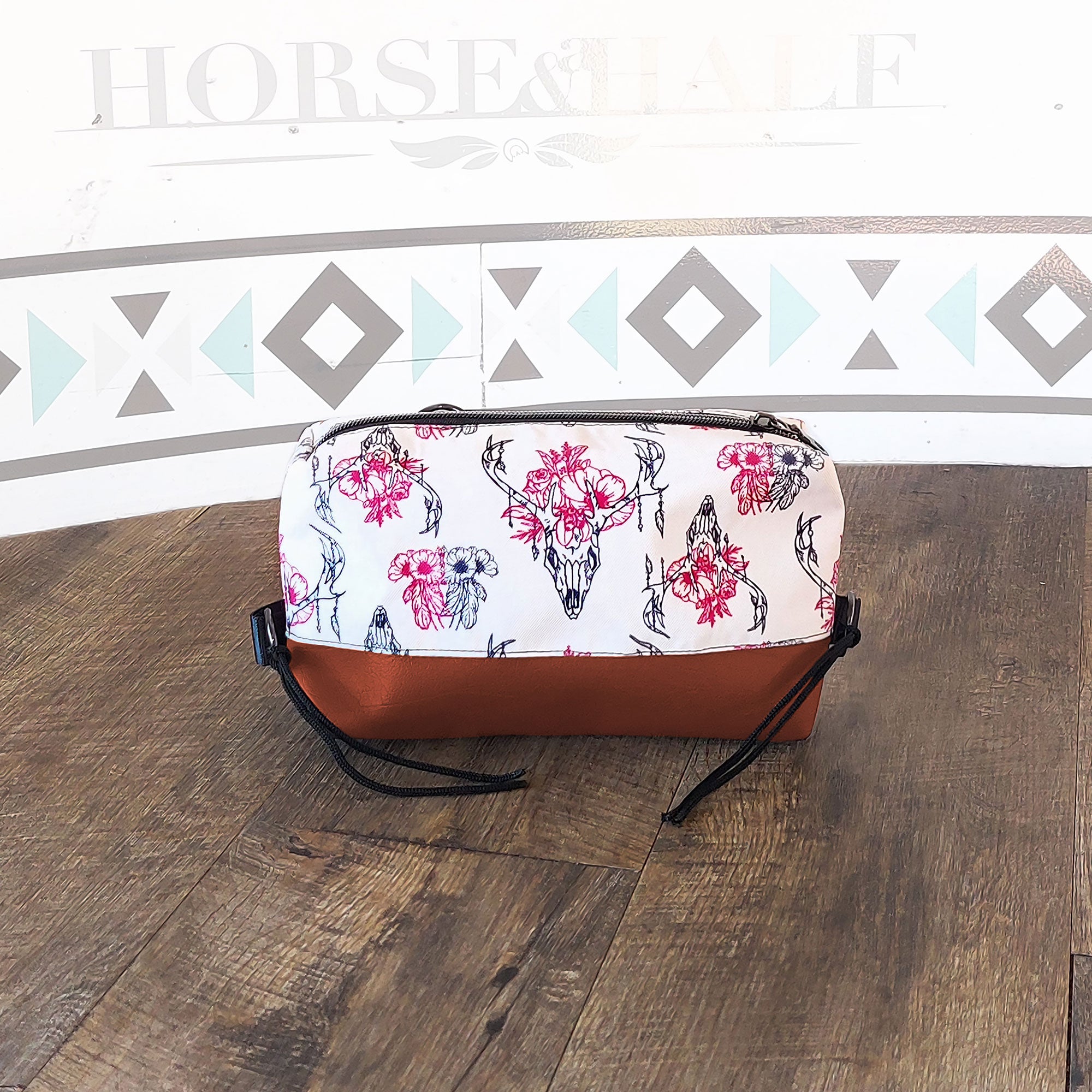 Floral Skull Box Saddle Bag