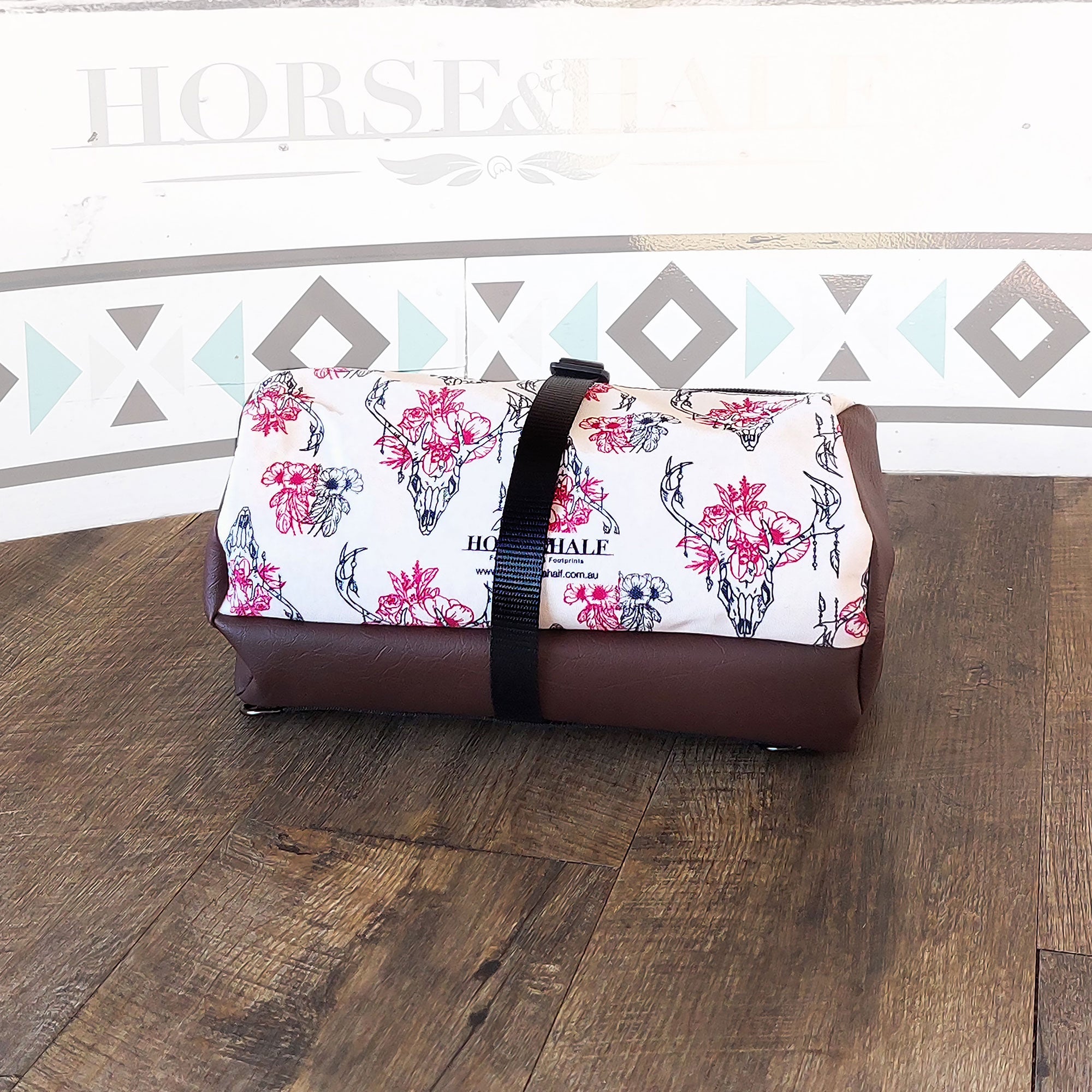 Floral Skull Duffle Saddle Bag