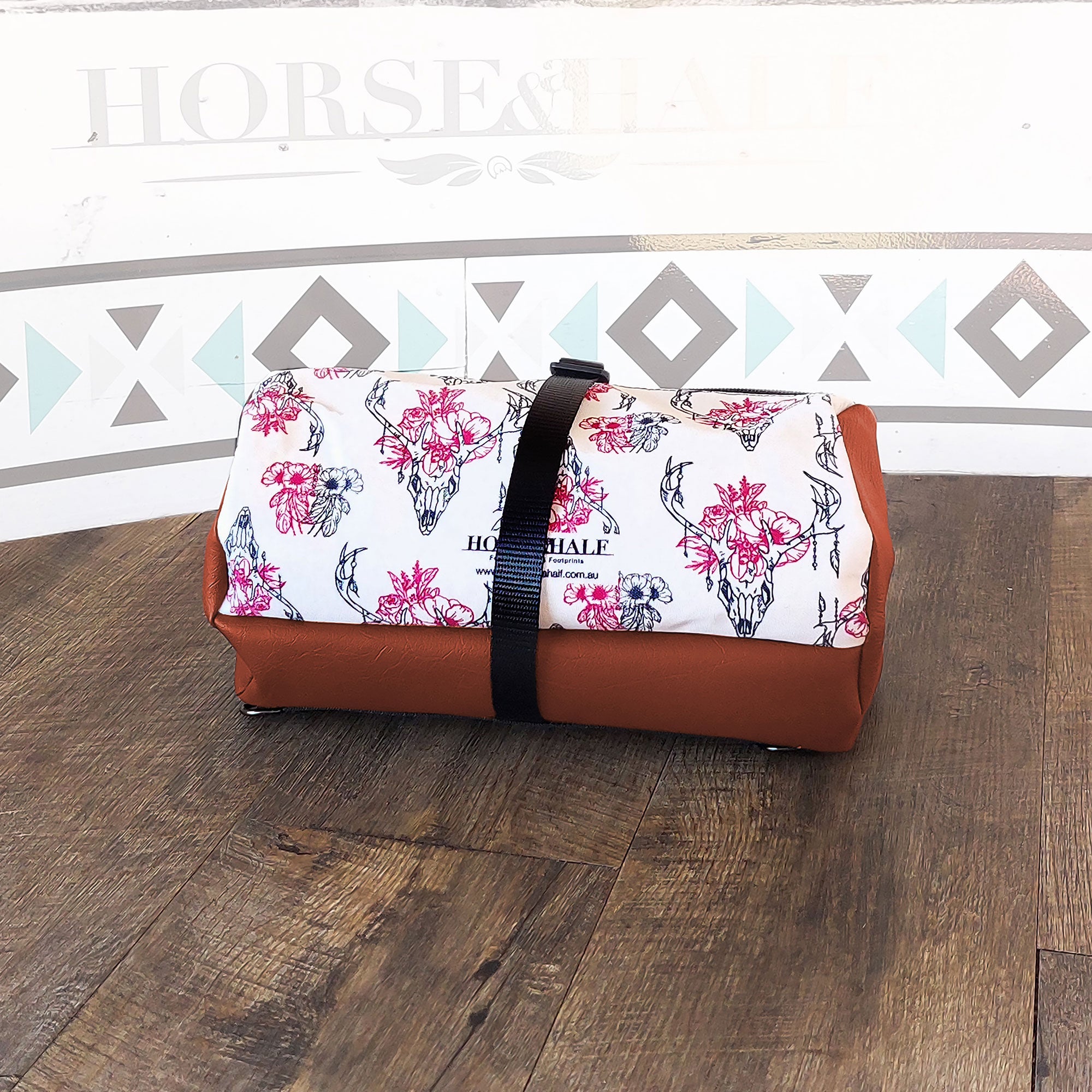 Floral Skull Duffle Saddle Bag