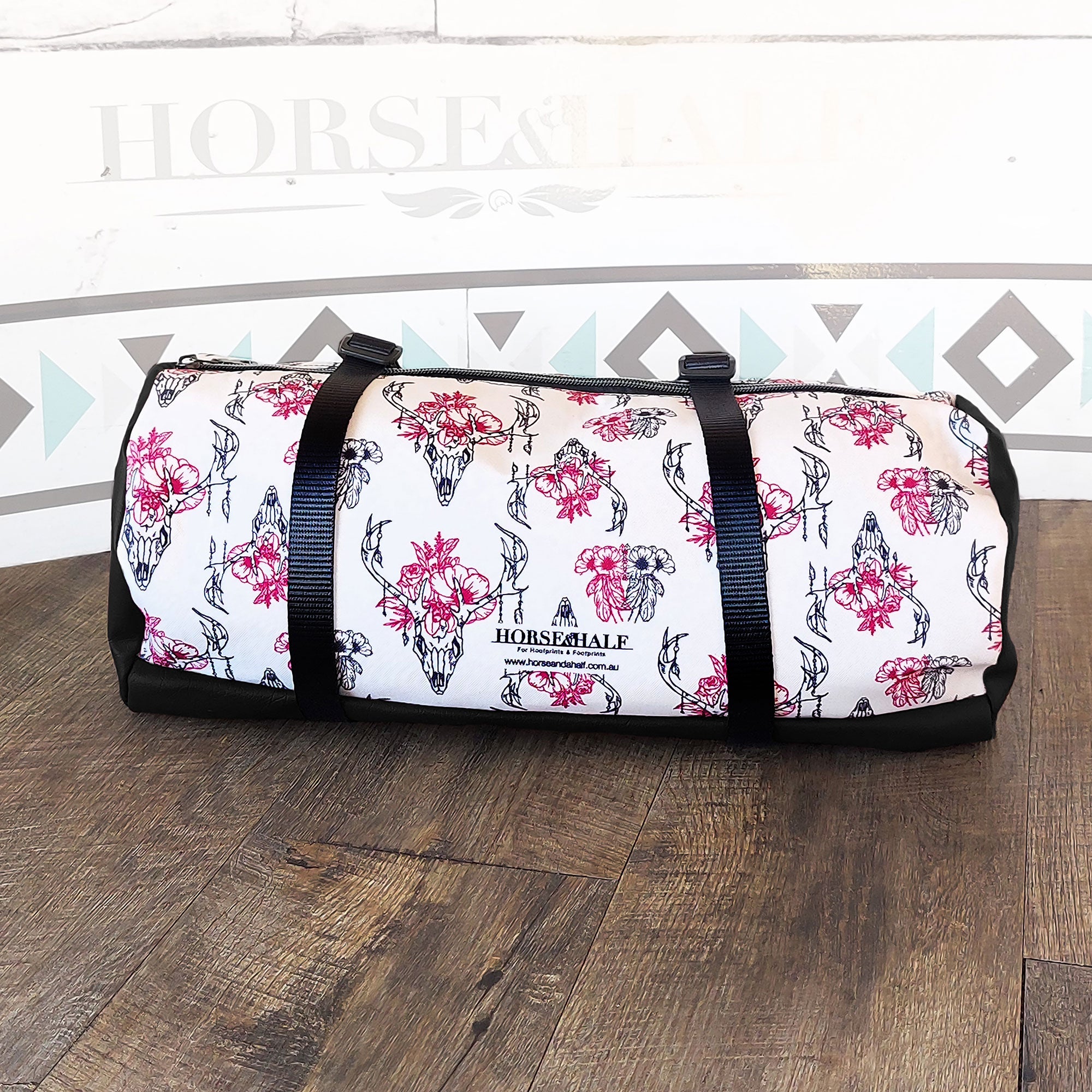 Floral Skull Large Duffle Saddle Bag