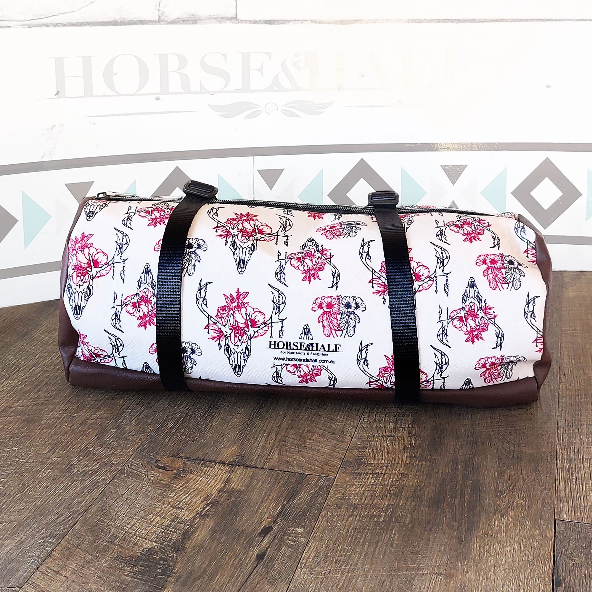 Floral Skull Large Duffle Saddle Bag