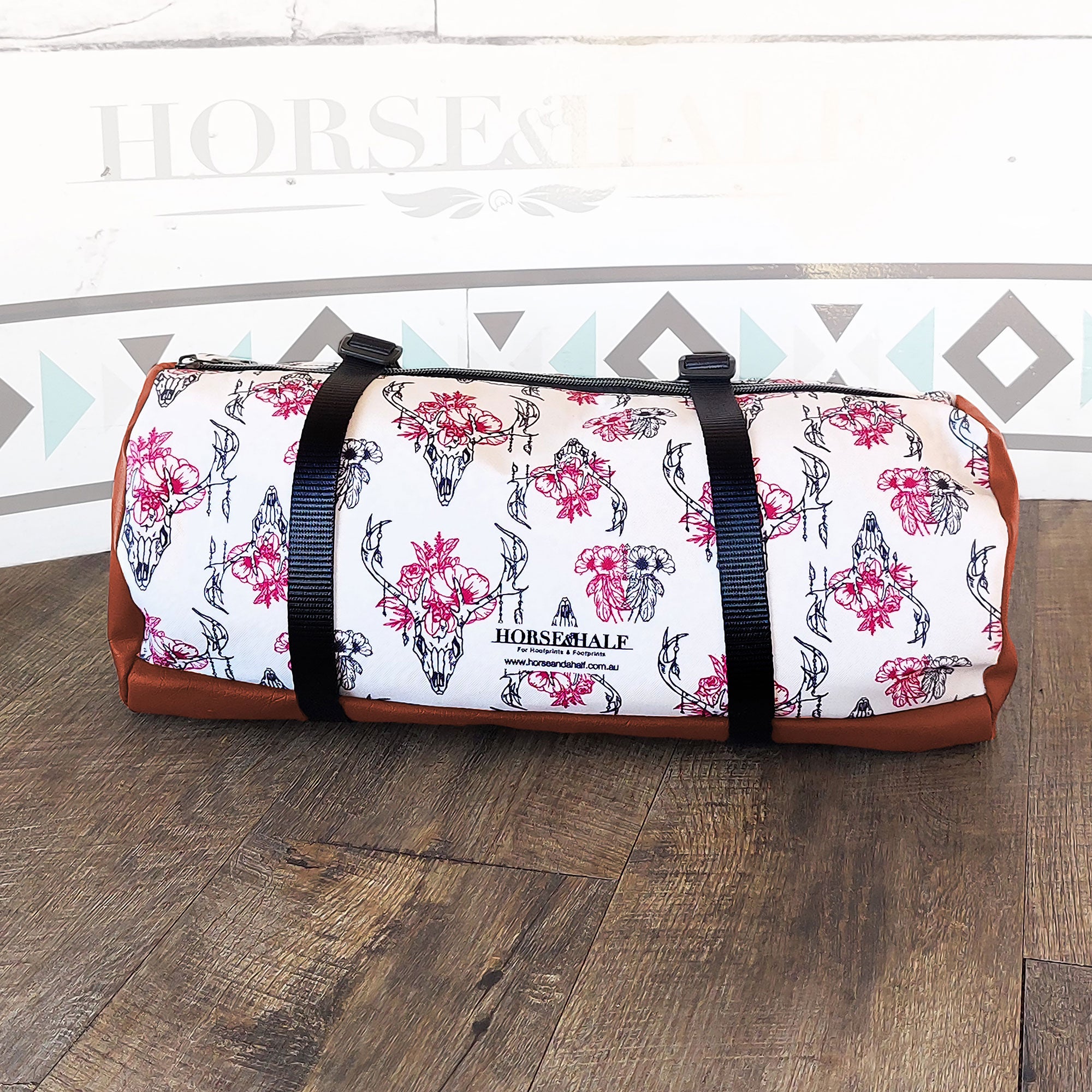 Floral Skull Large Duffle Saddle Bag