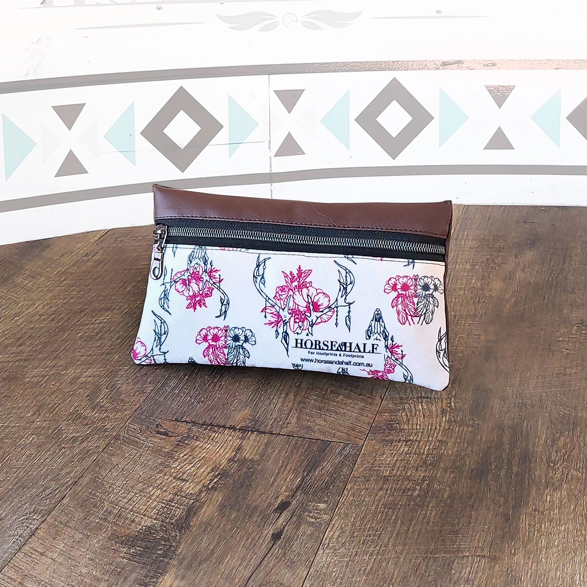 Floral Skull Wallet Saddle Bag