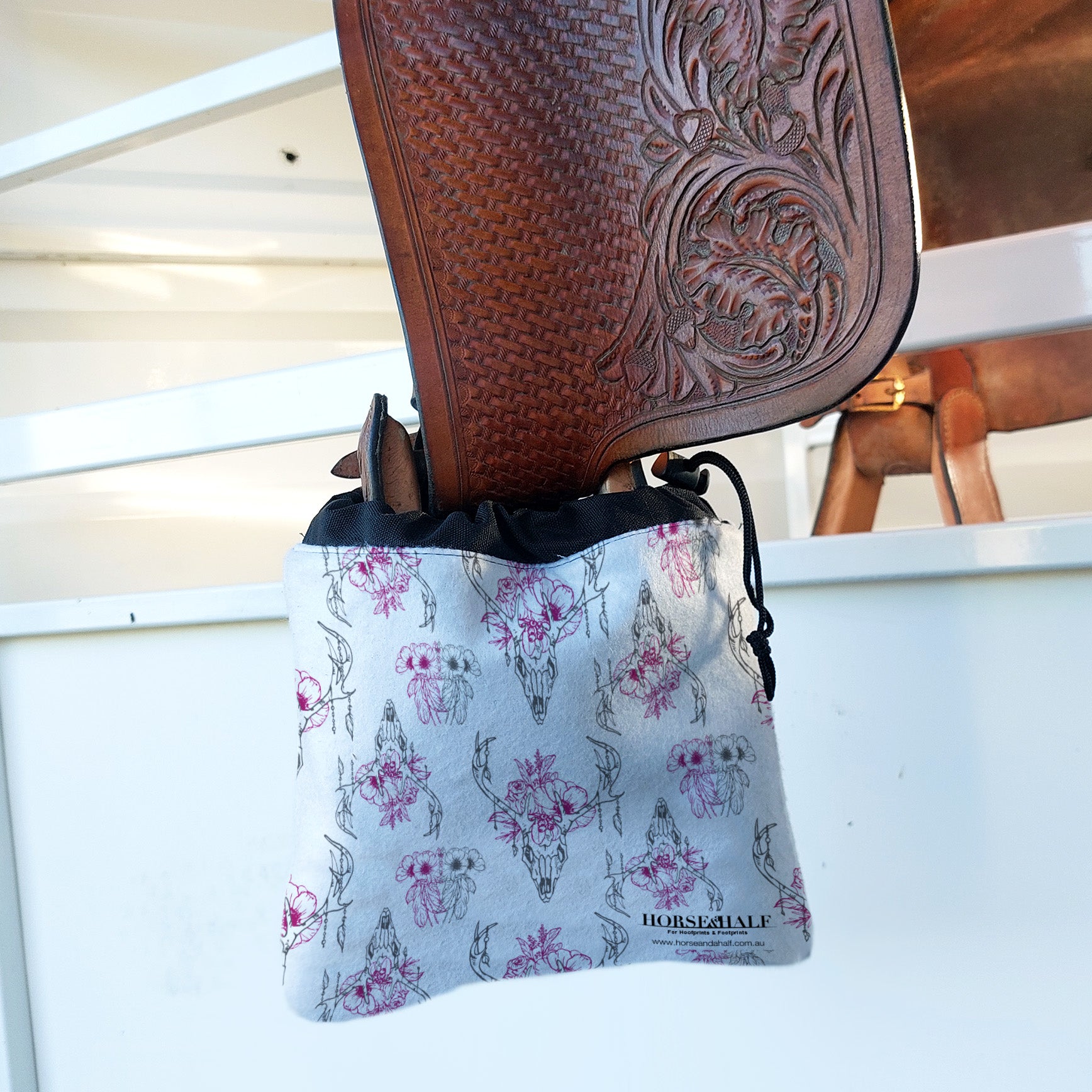Floral Skull Stirrup Covers