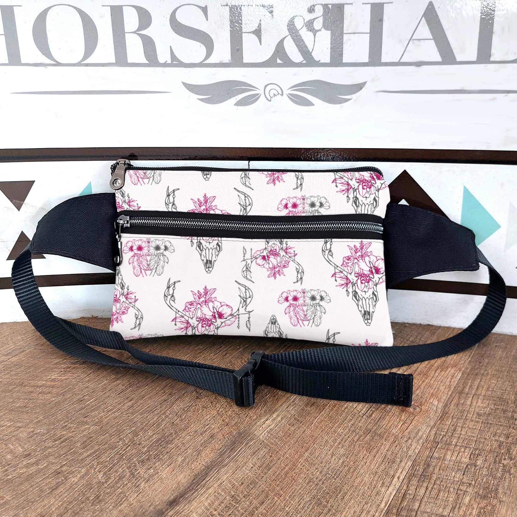 Floral Skull Wallet Bum Bag