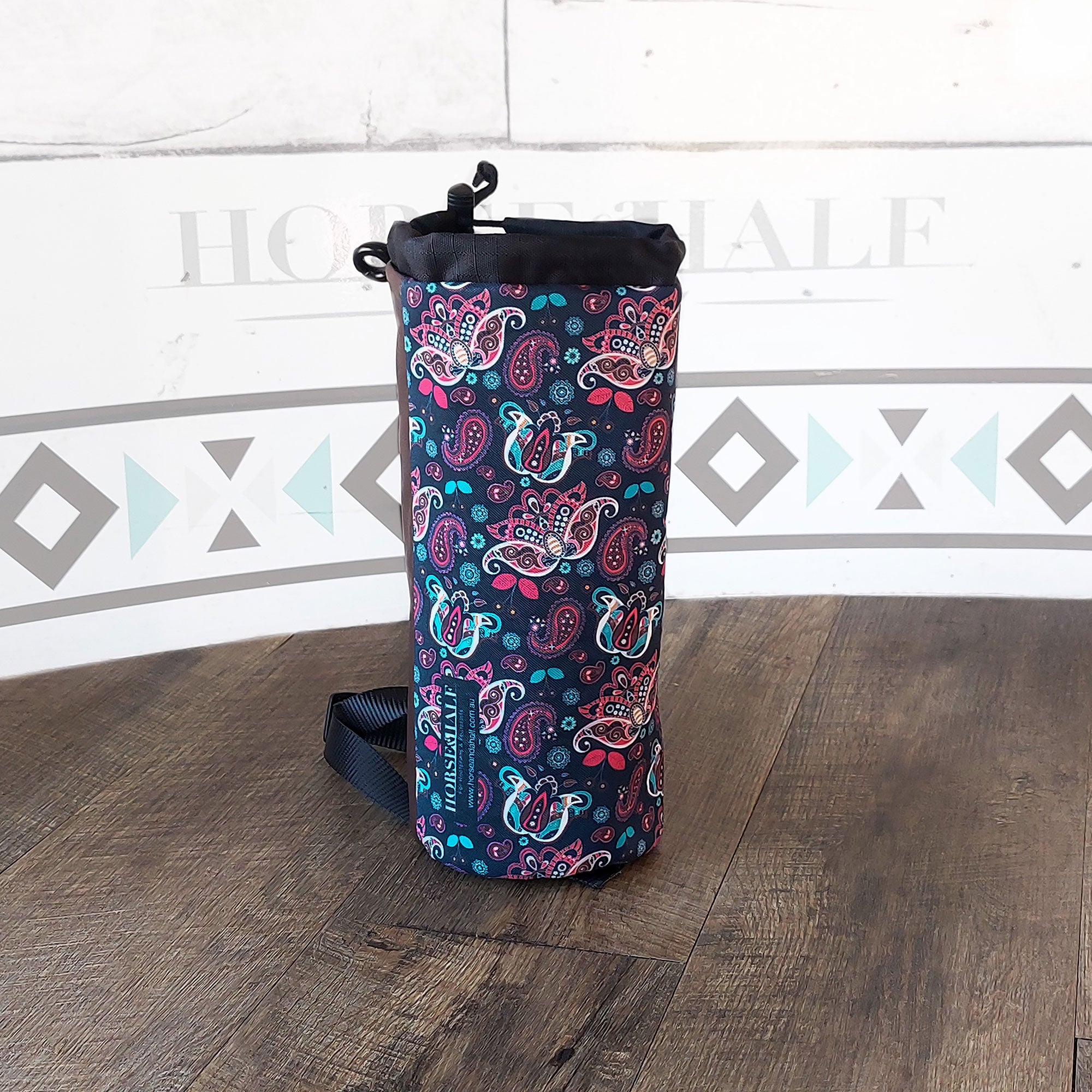 Navy Paisley Bottle Saddle Bag