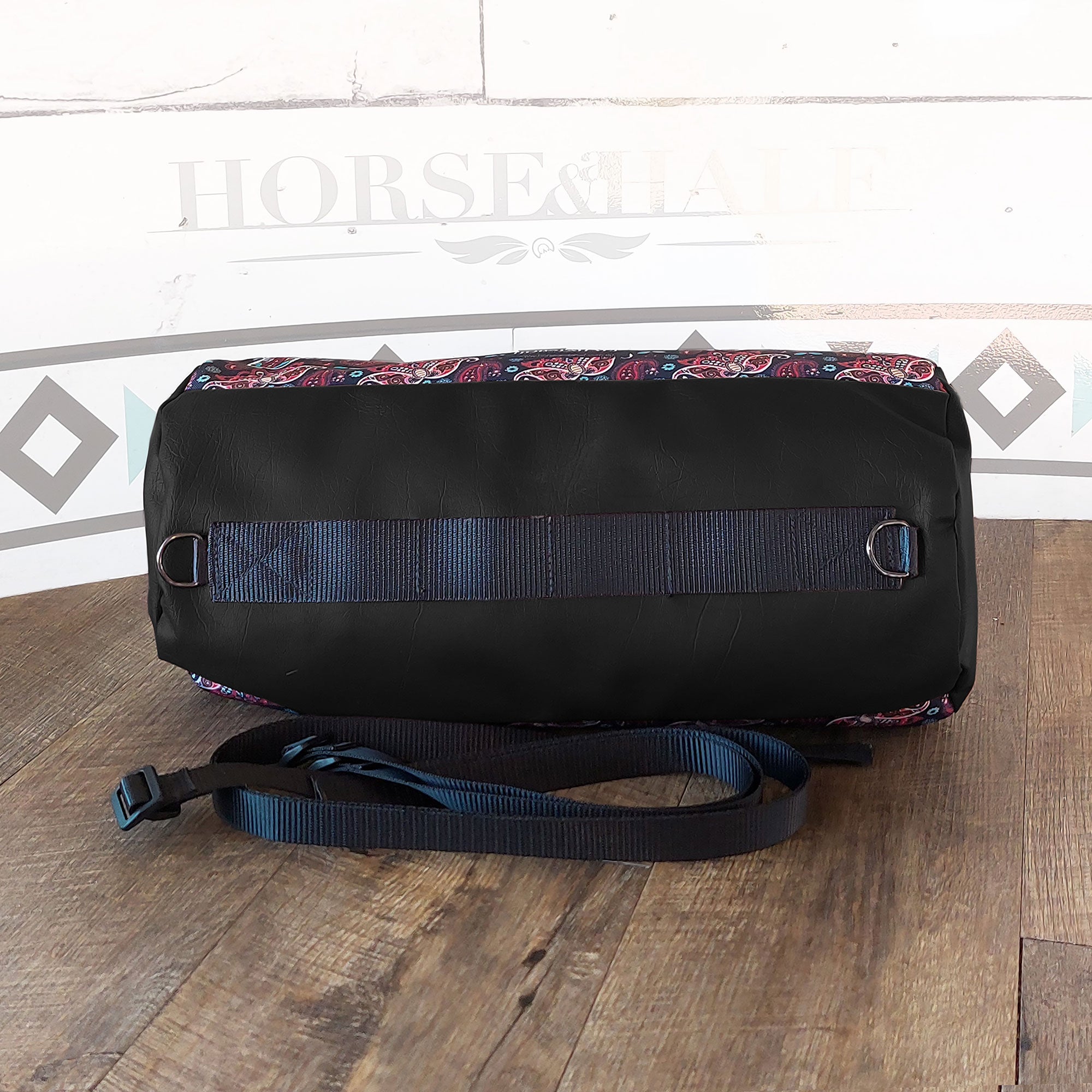 Navy Paisley Large Duffle Saddle Bag