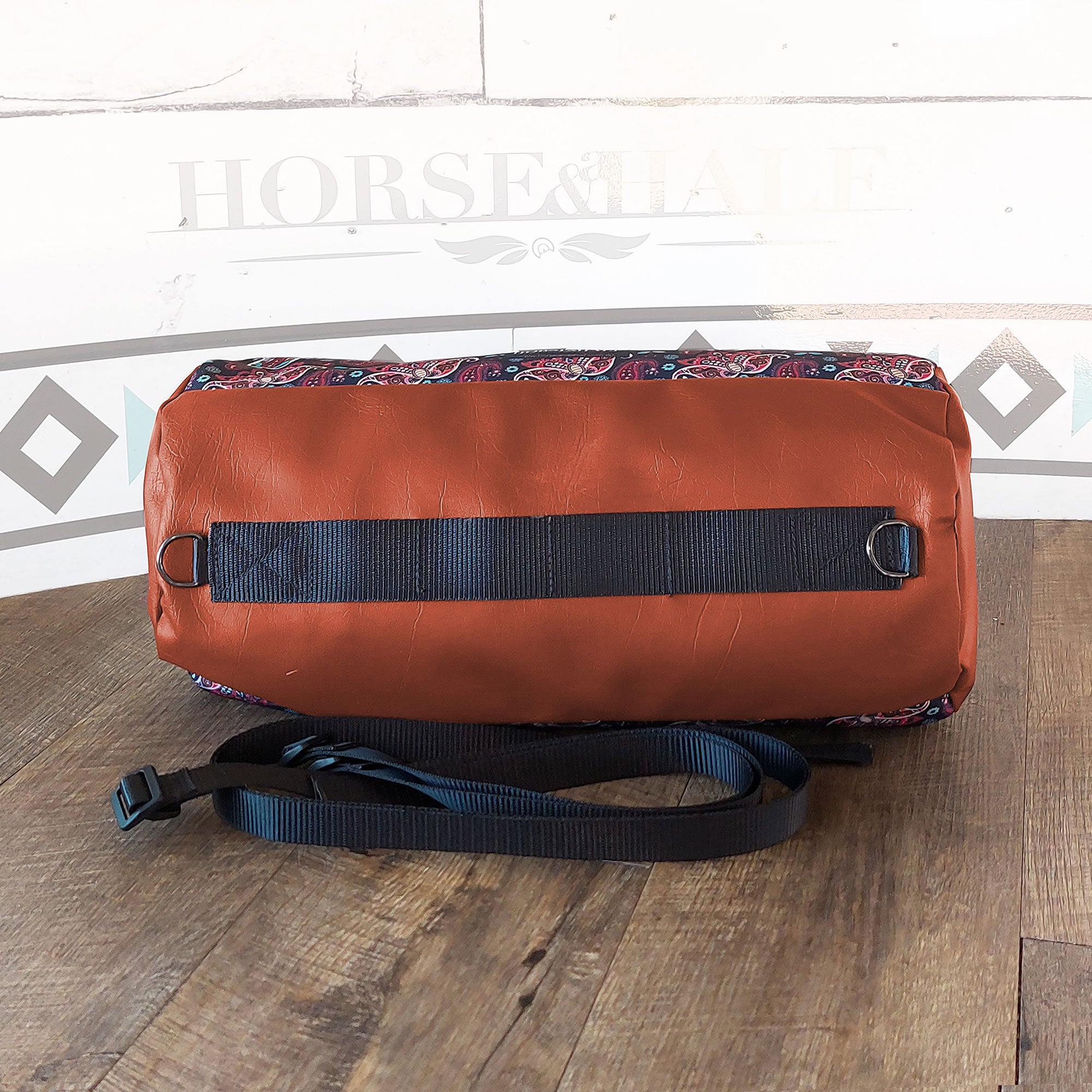 Navy Paisley Large Duffle Saddle Bag