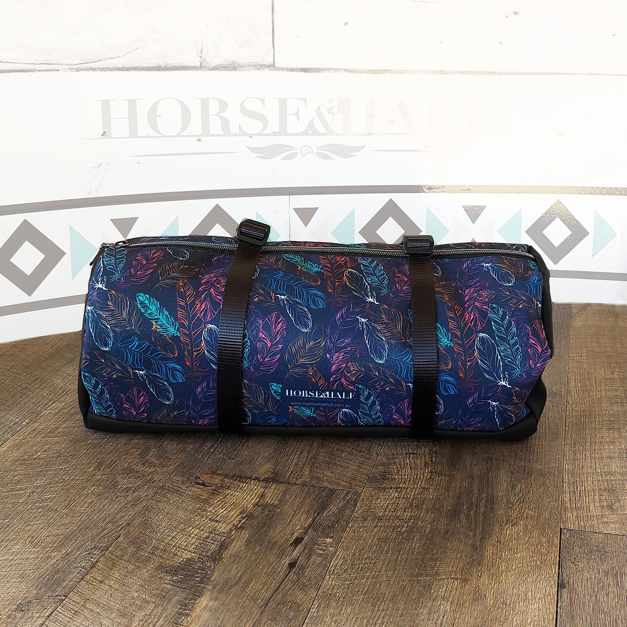 Neon Feathers Large Duffle Saddle Bag