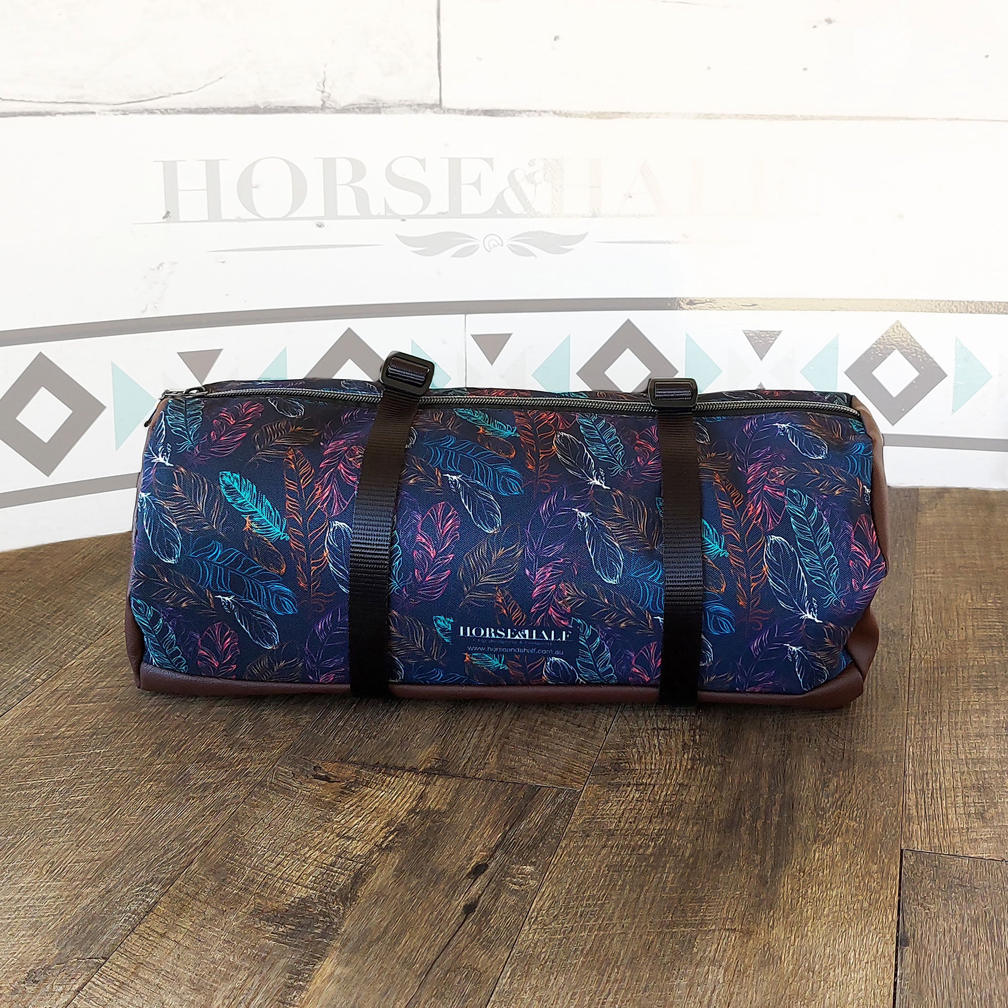Neon Feathers Large Duffle Saddle Bag