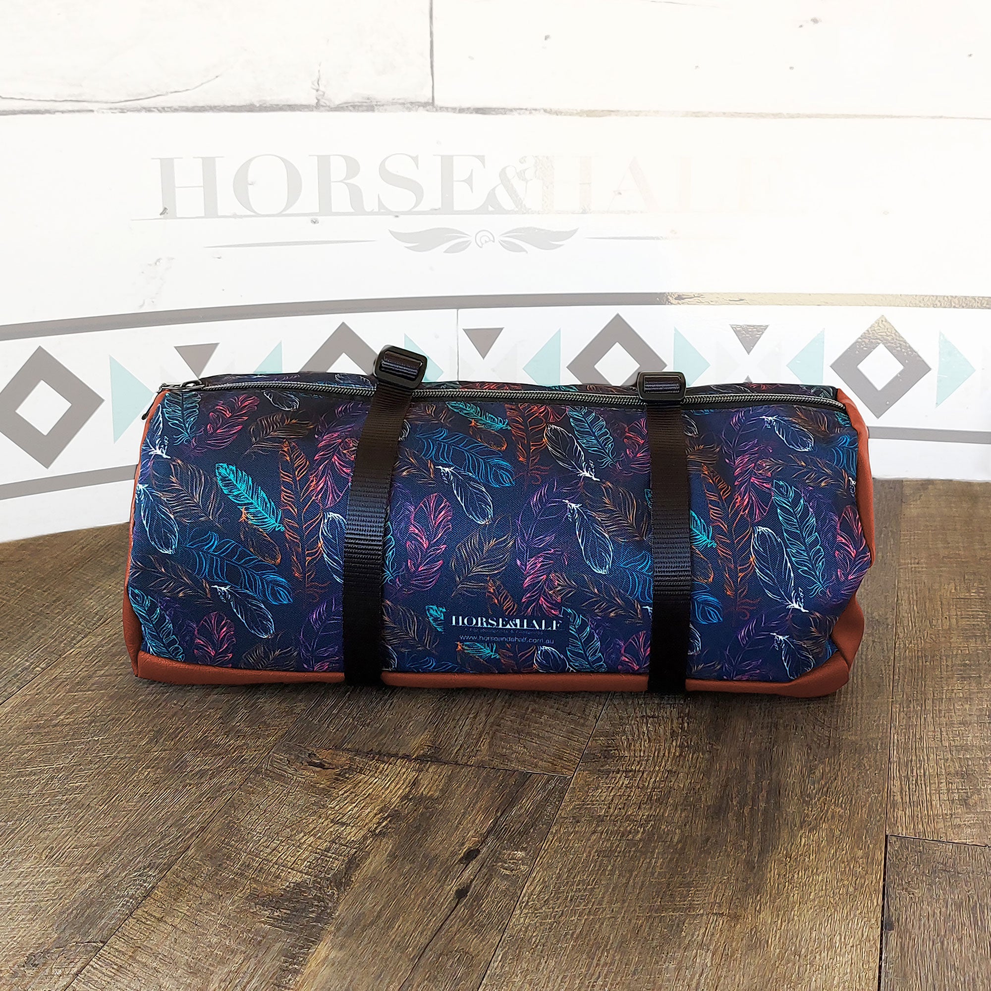 Neon Feathers Large Duffle Saddle Bag