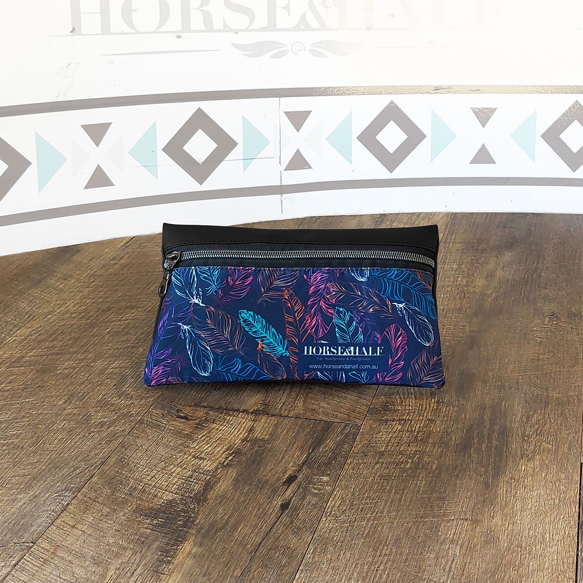 Neon Feathers Wallet Saddle Bag