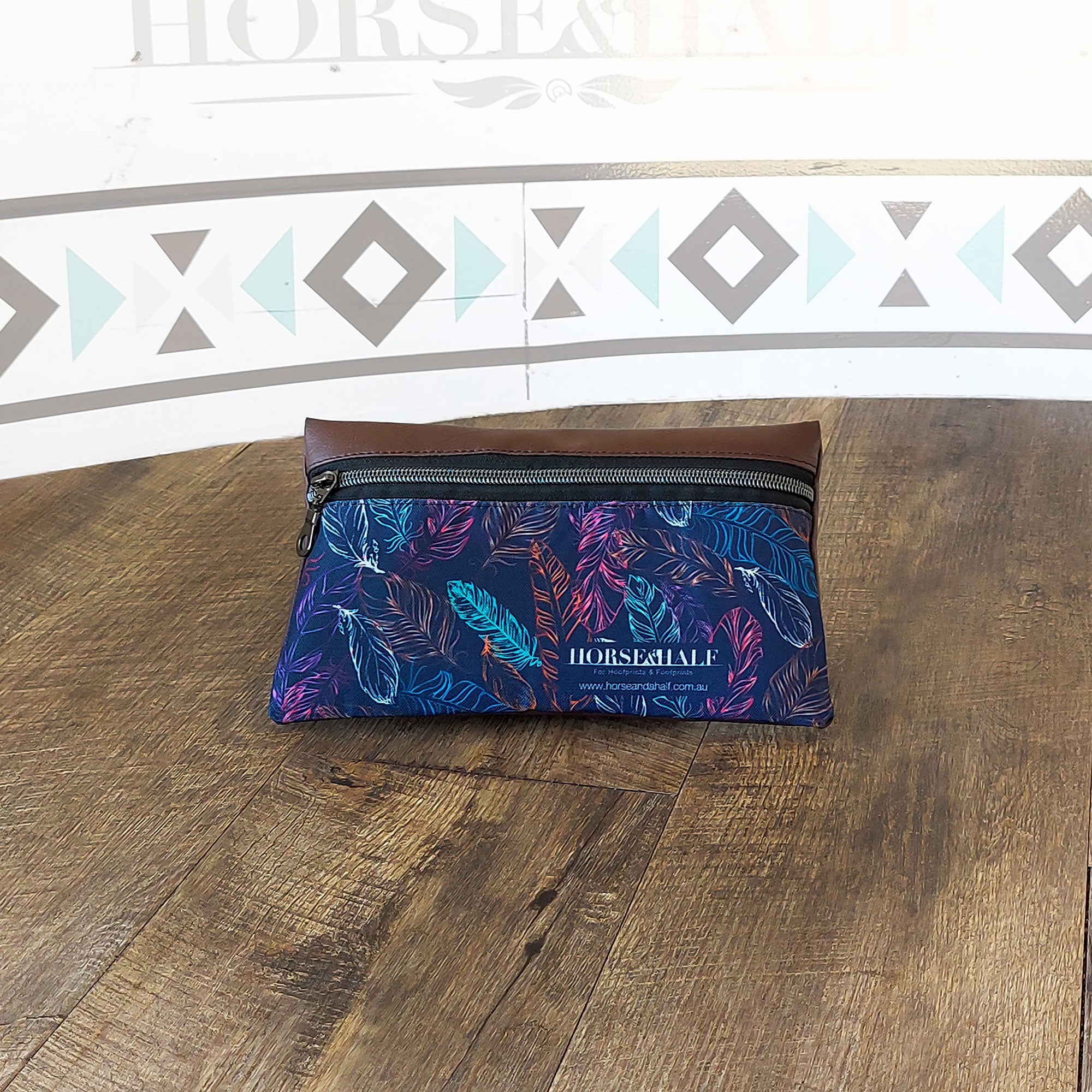Neon Feathers Wallet Saddle Bag