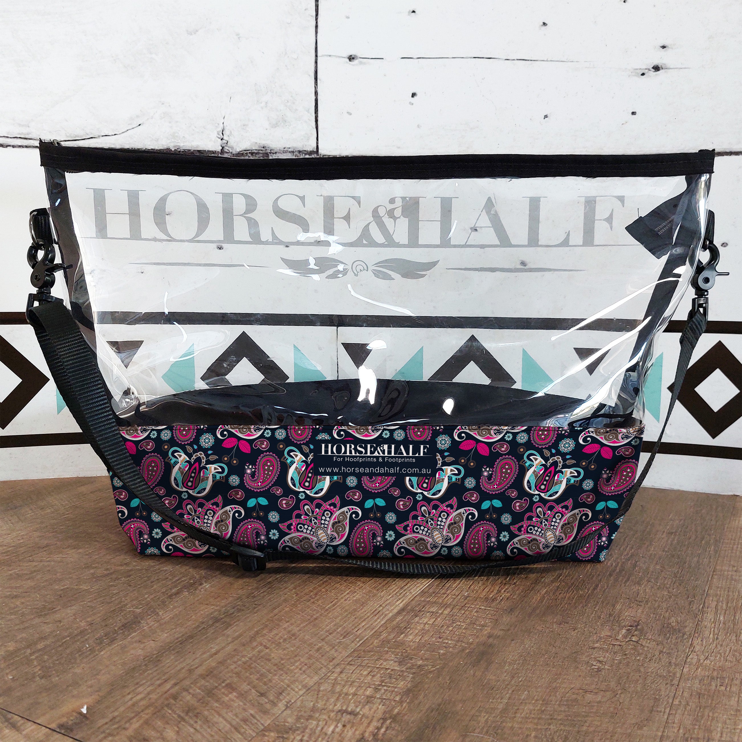 Navy Paisley Clear Utility Bags