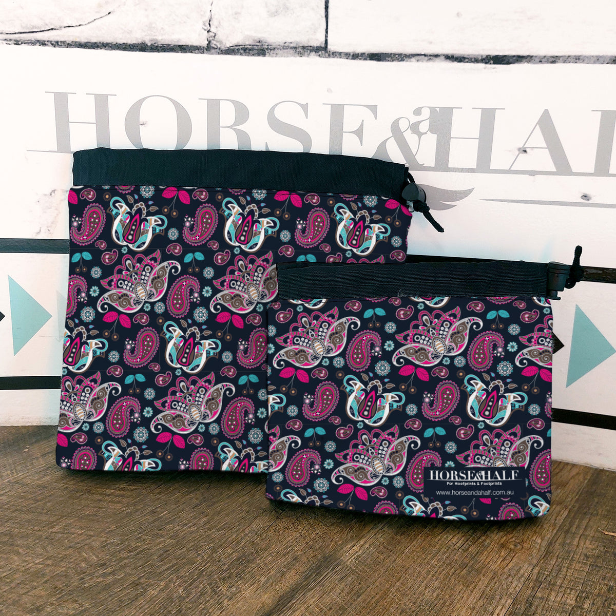 Navy Paisley Stirrup Covers — Horse and a Half