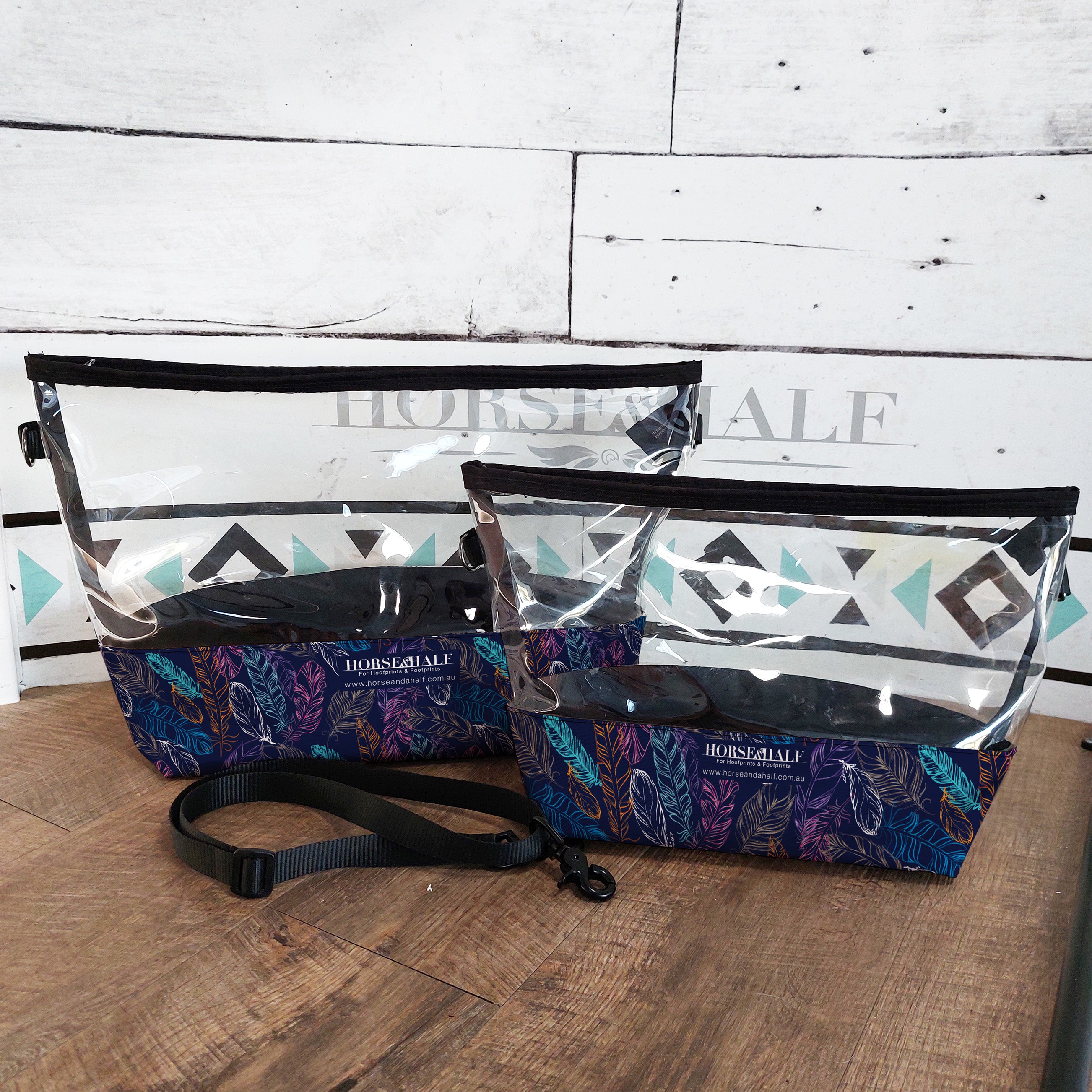 Neon Feather Clear Utility Bags