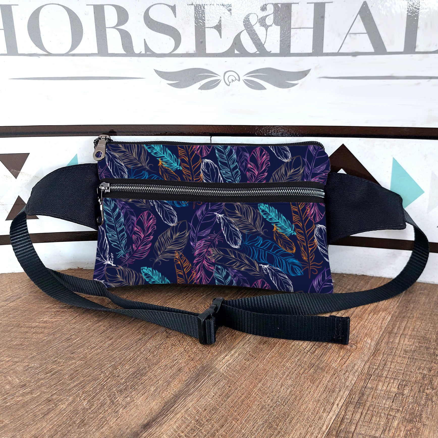 Neon Feather Wallet Bum Bag