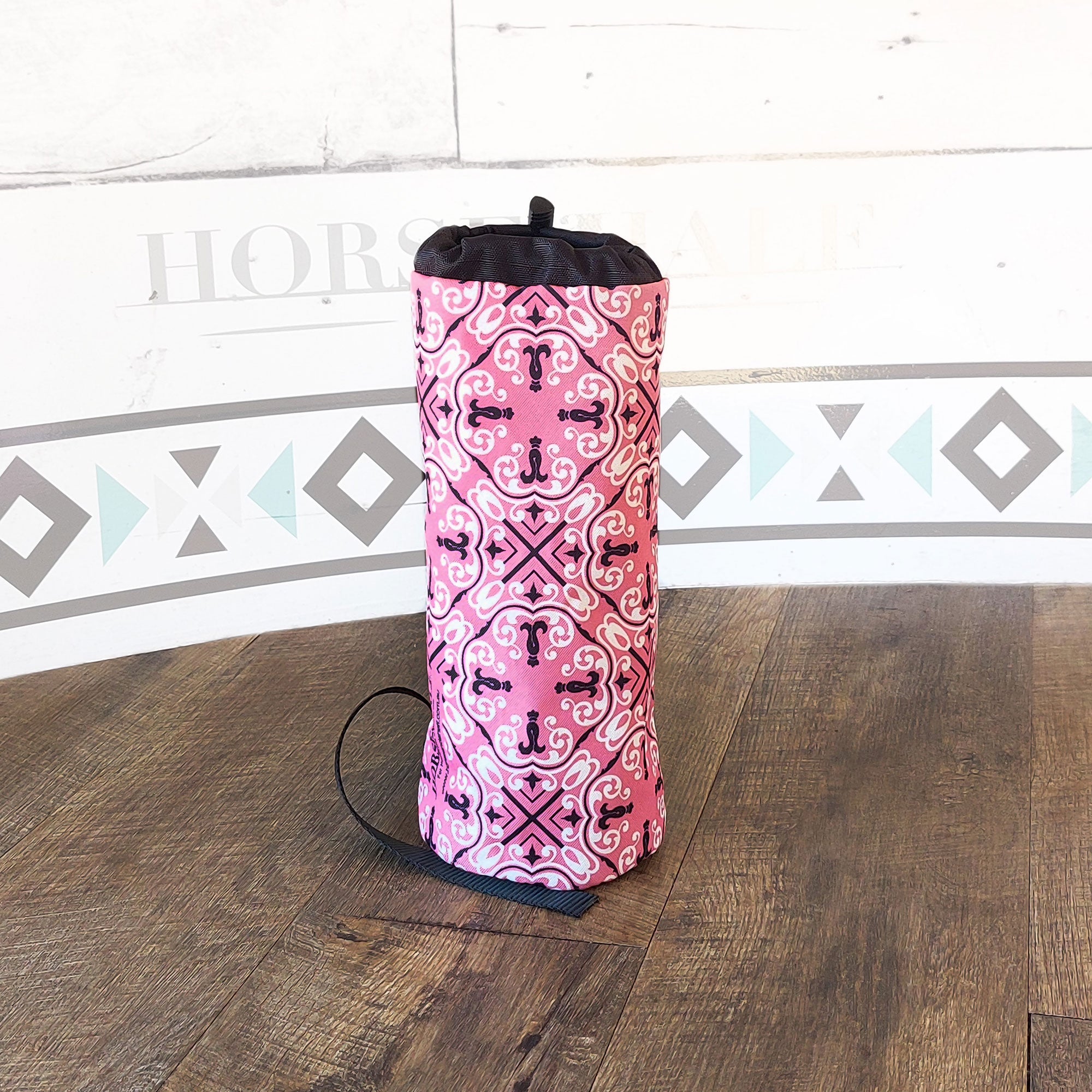 Pink Tartan Bottle Saddle Bag