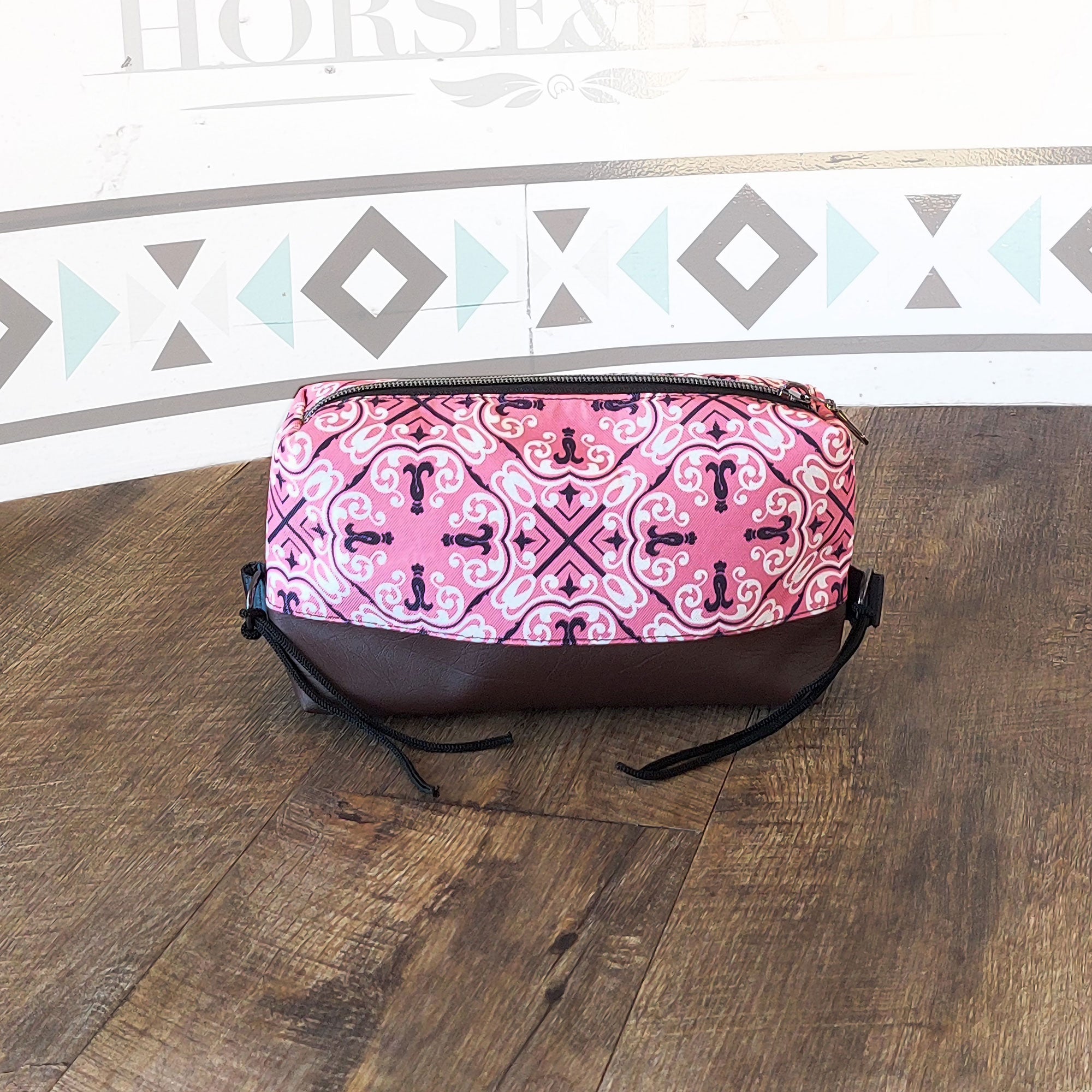 Pink Tartan Box Saddle Bag