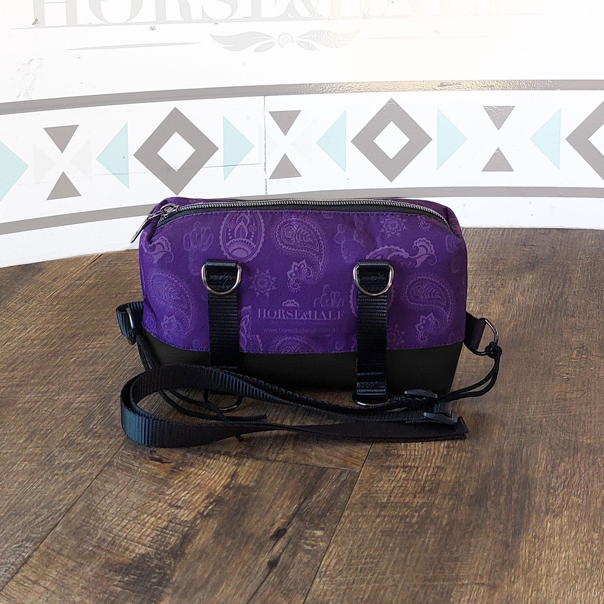 Purple Paisley Box Saddle Bag