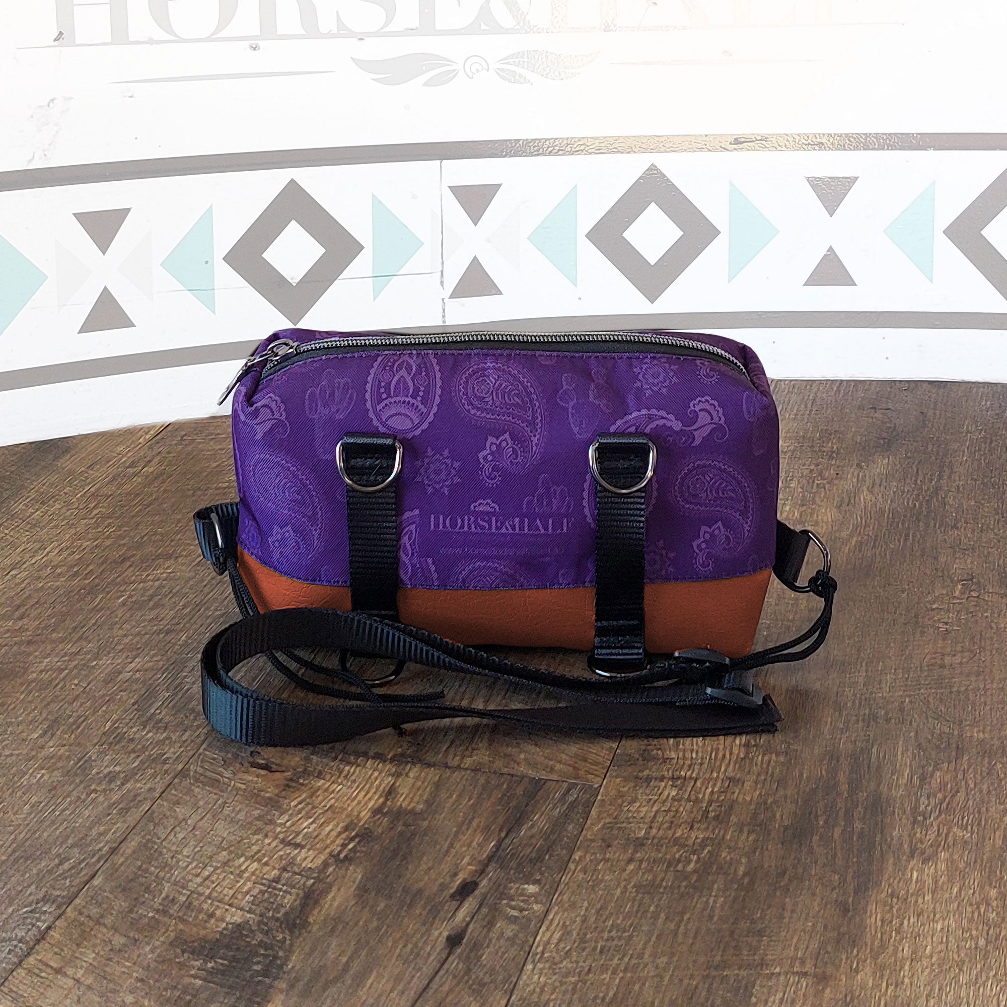 Purple Paisley Box Saddle Bag
