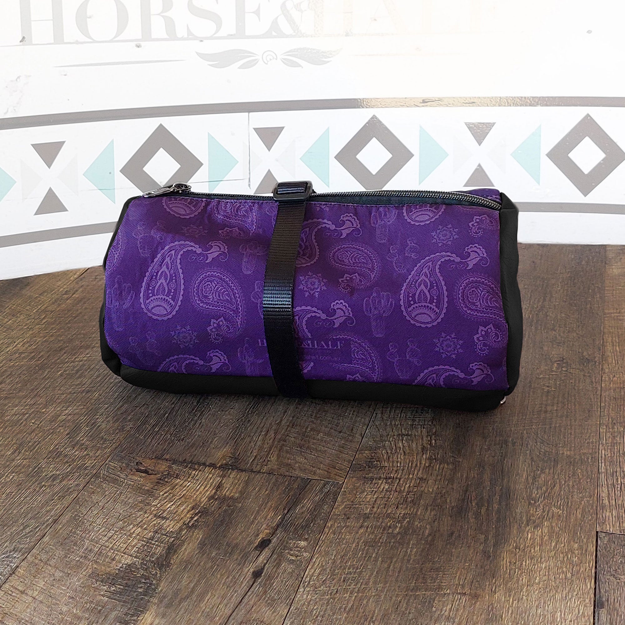 Purple Paisley Duffle Saddle Bag