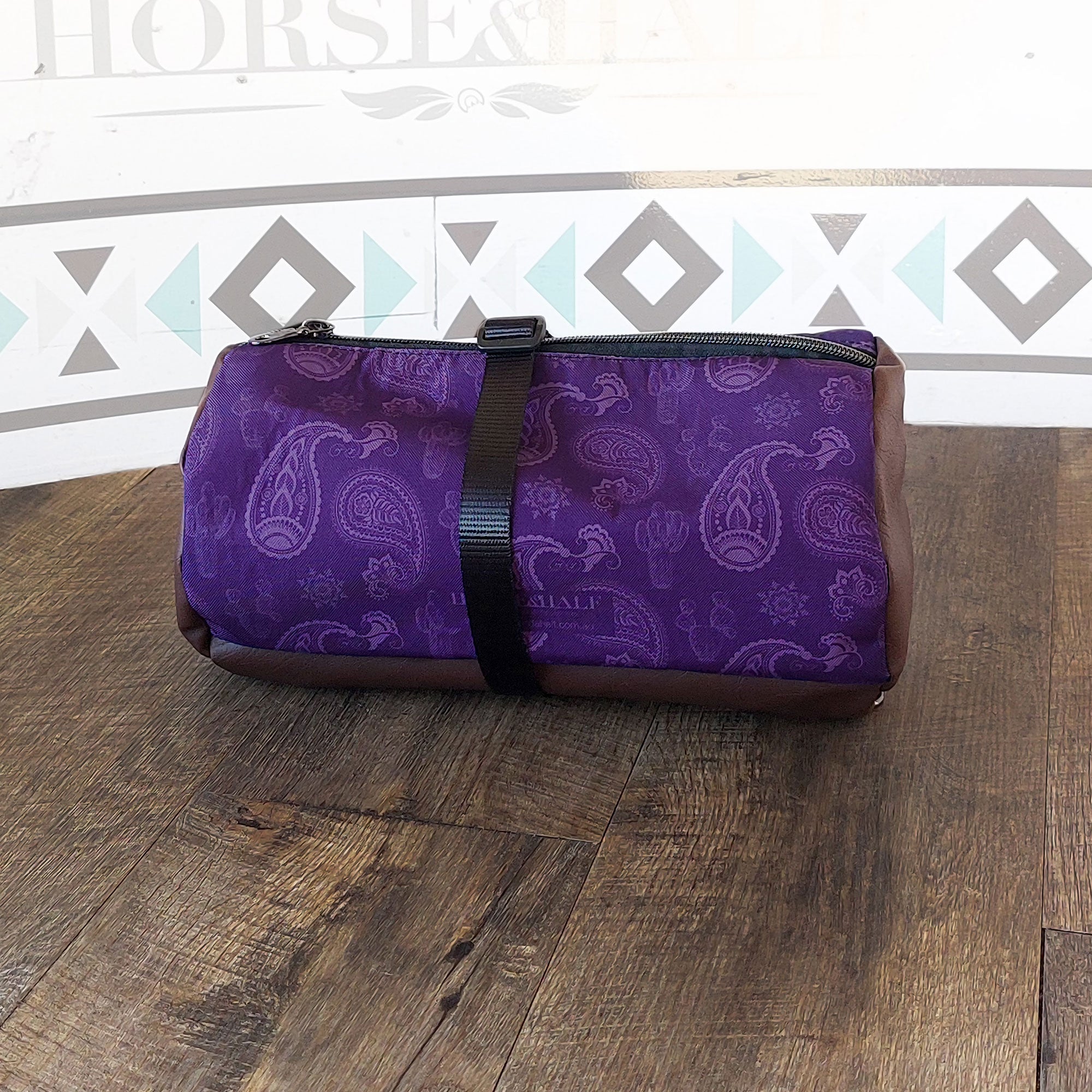 Purple Paisley Duffle Saddle Bag