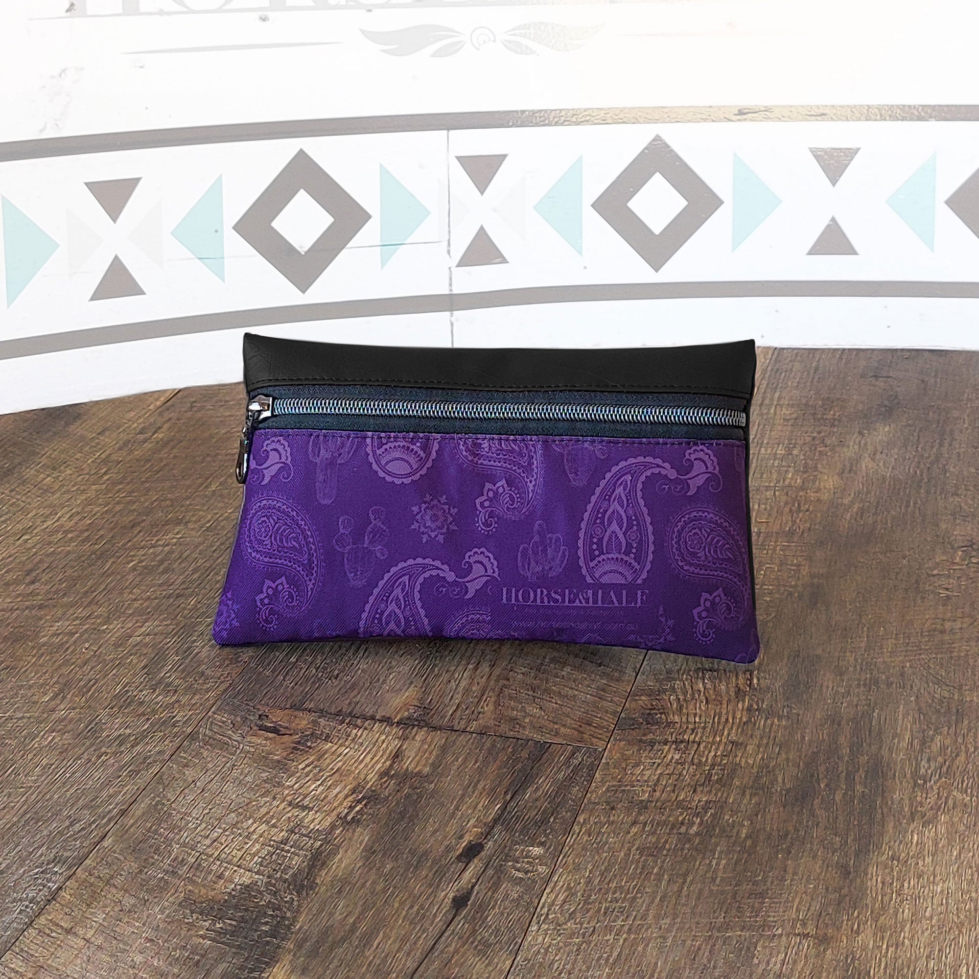Purple Paisley Wallet Saddle Bag