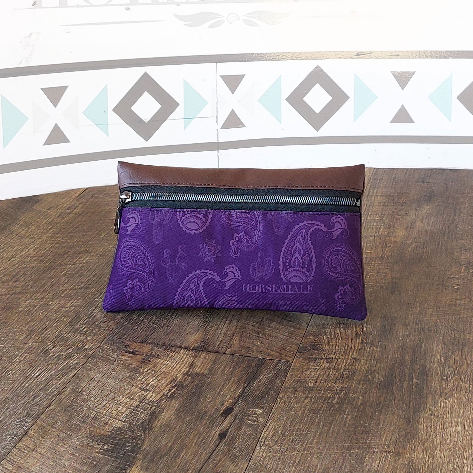Purple Paisley Wallet Saddle Bag