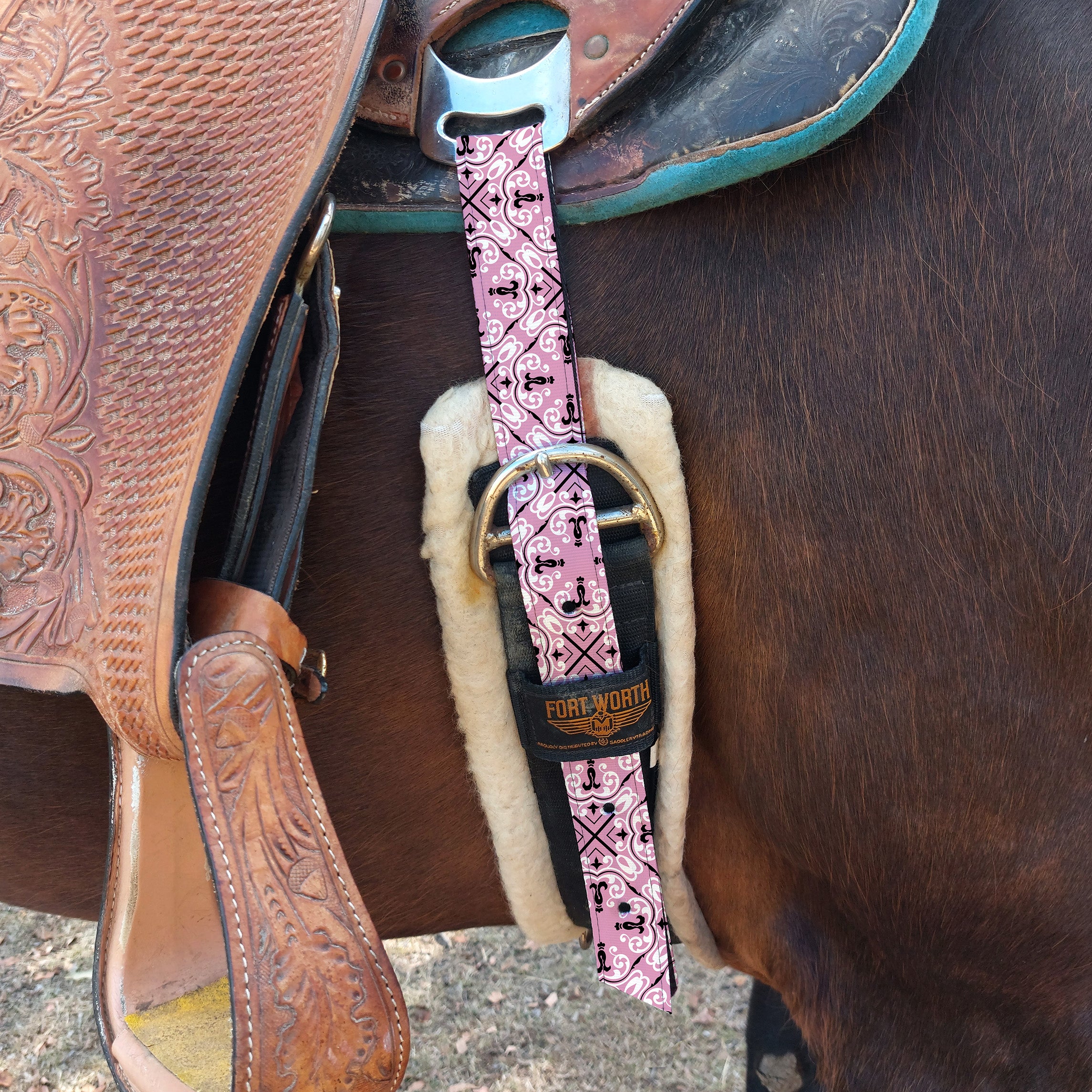 Pink Tartan Latigo & Billet Straps