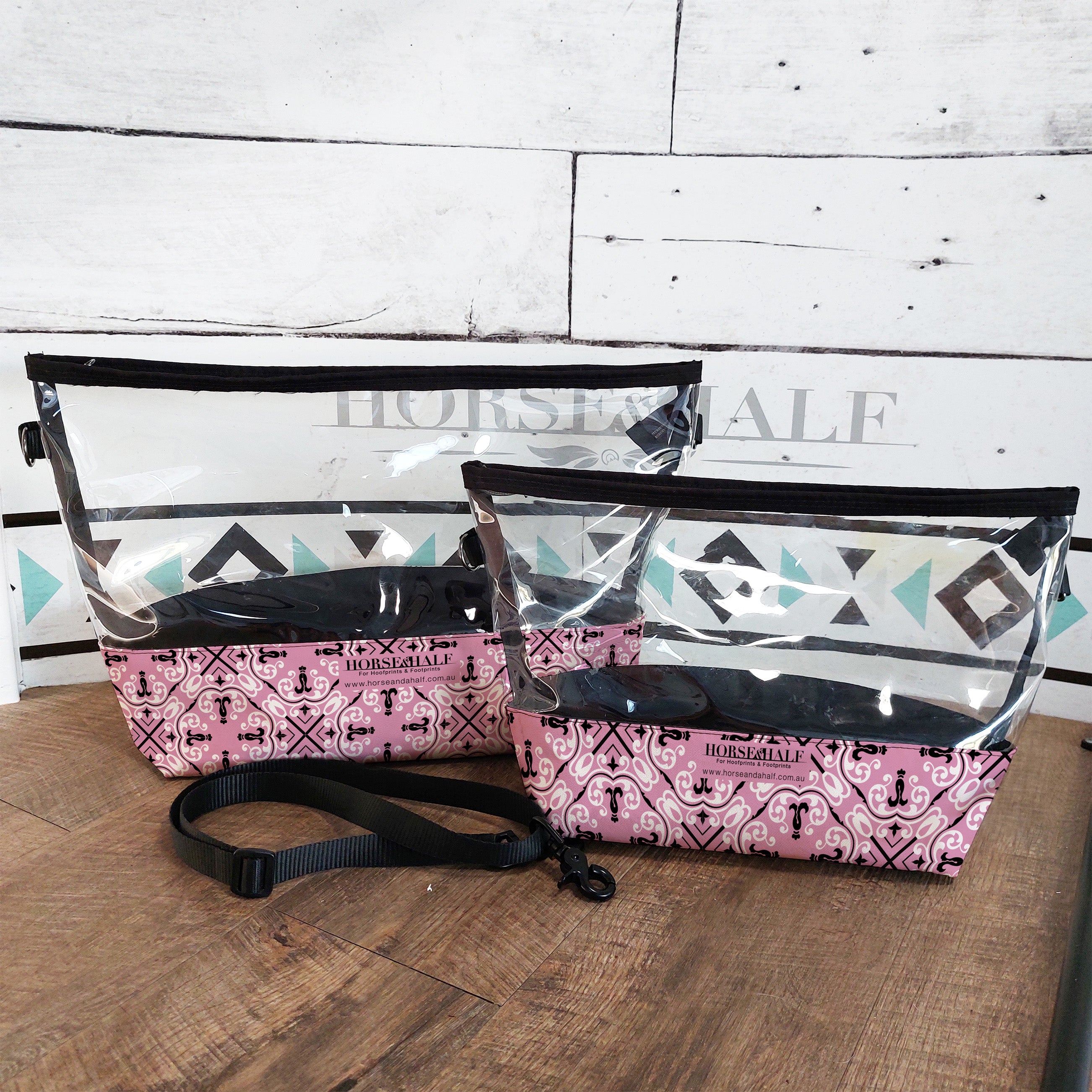 Pink Tartan Clear Utility Bags