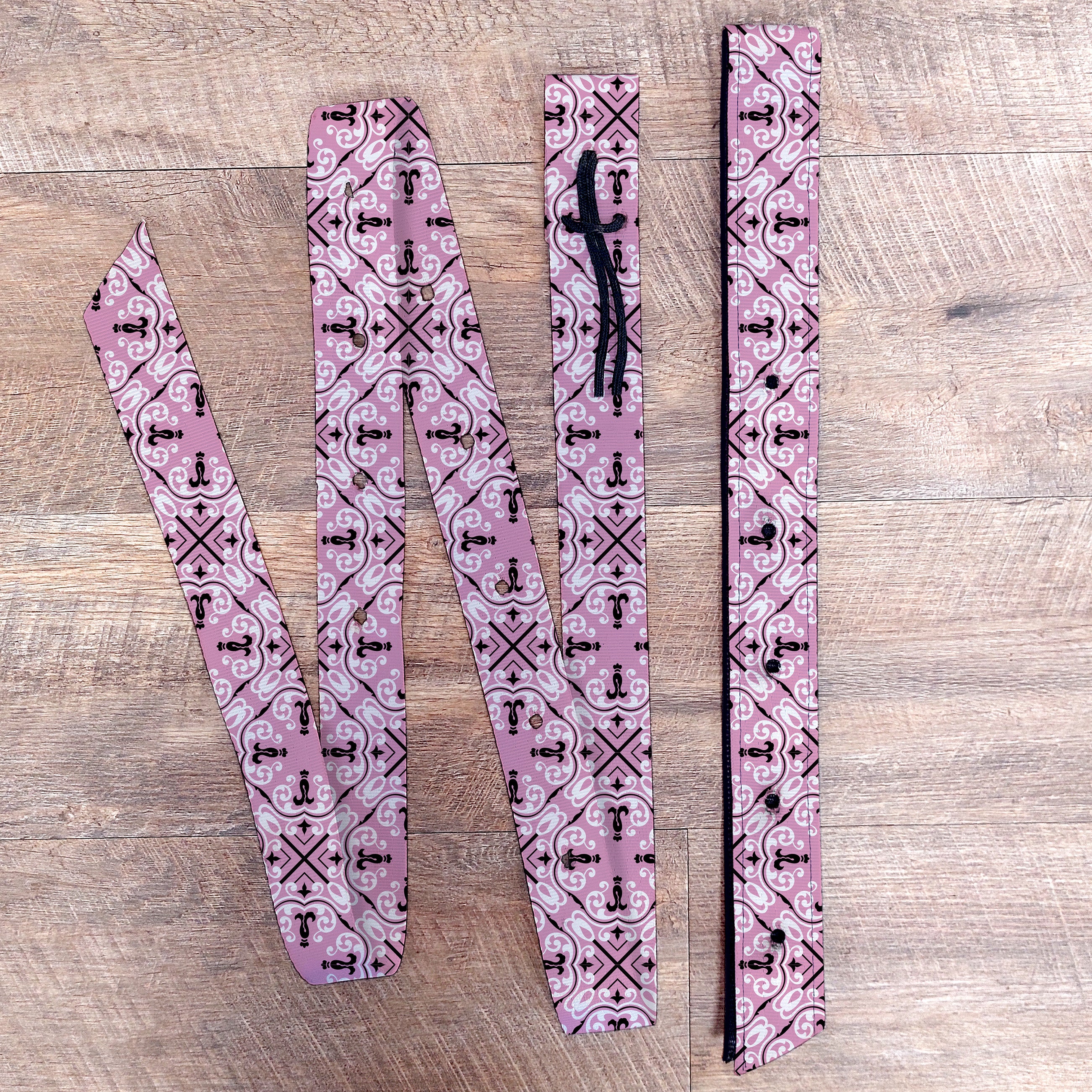 Pink Tartan Latigo & Billet Straps
