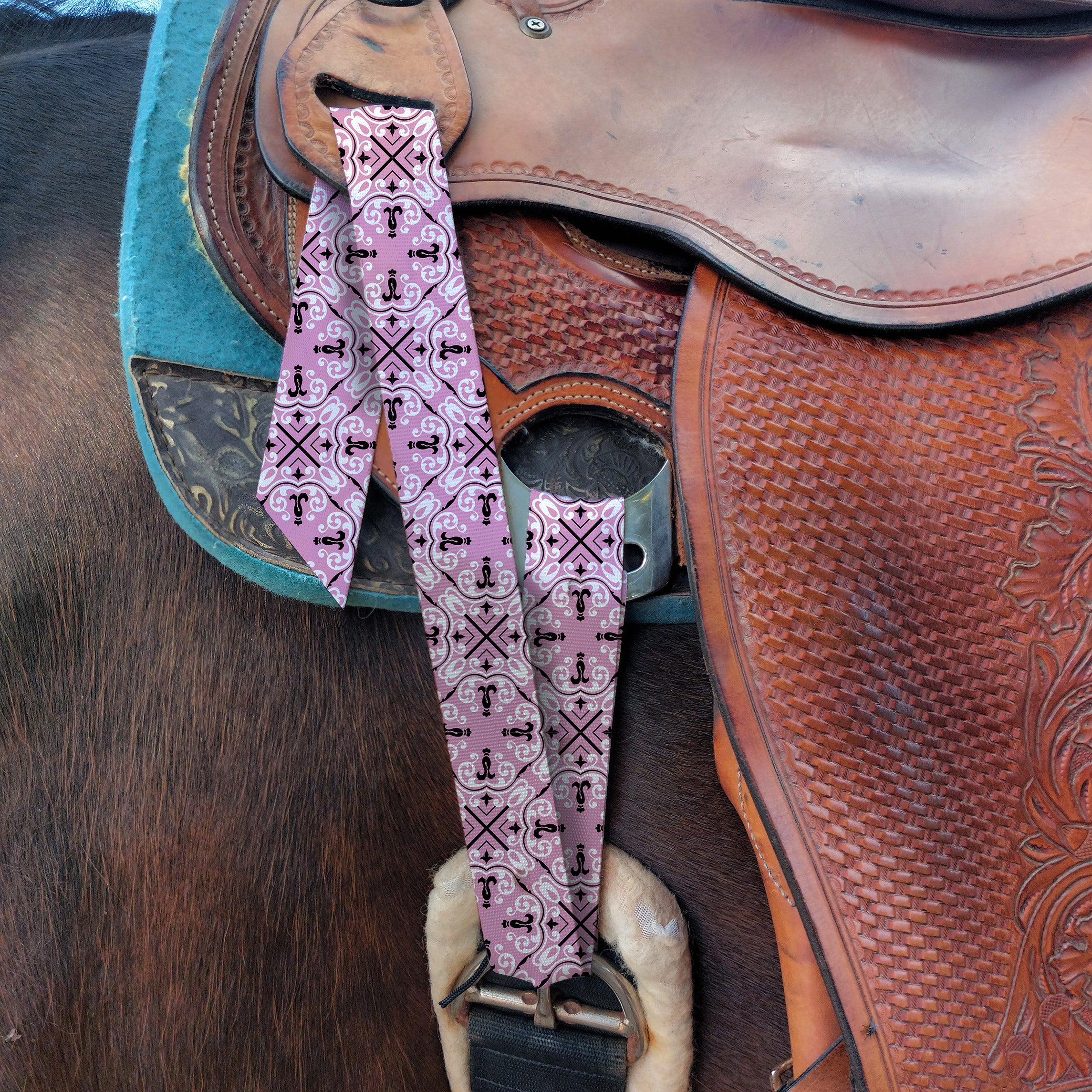 Pink Tartan Latigo & Billet Straps