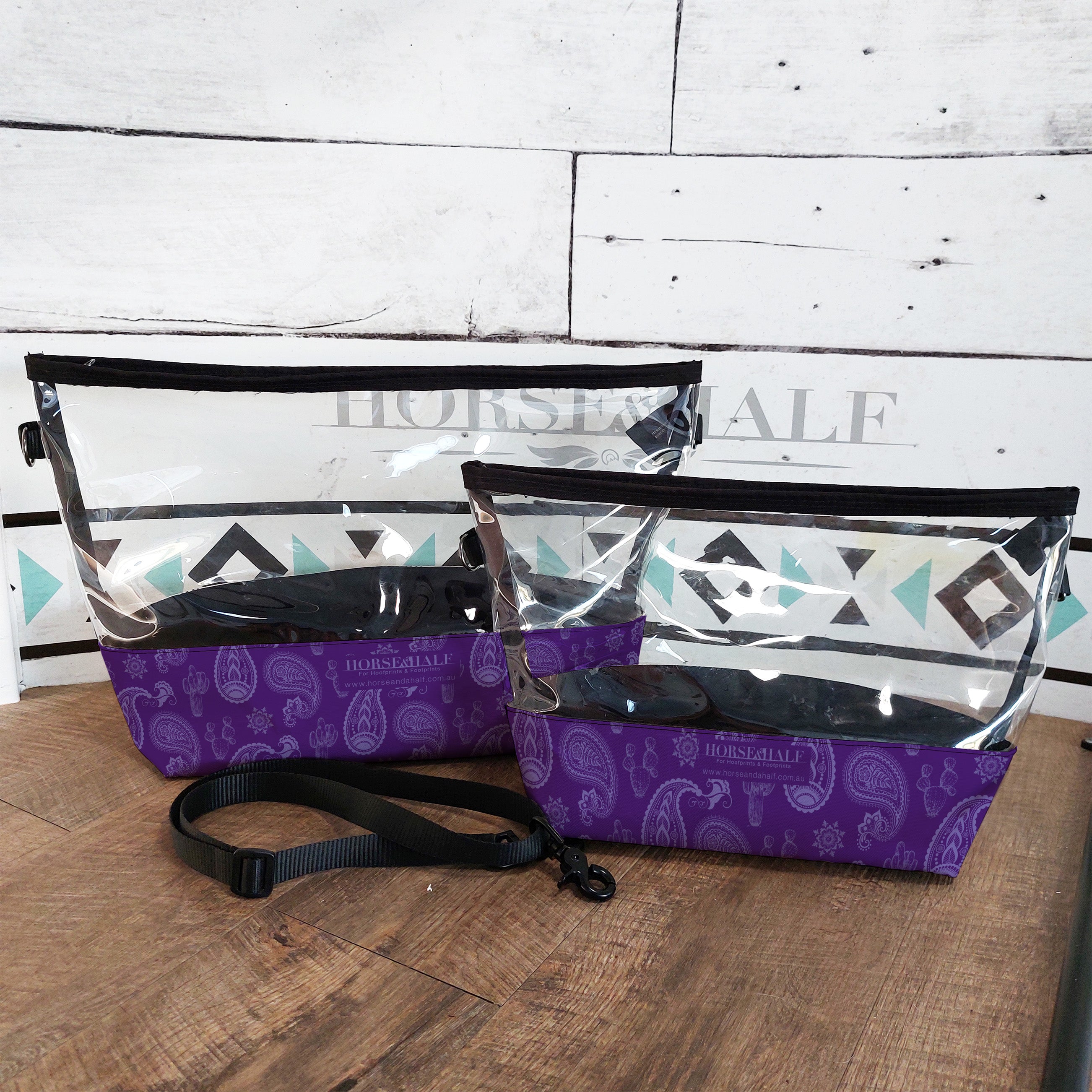 Purple Paisley Clear Utility Bags