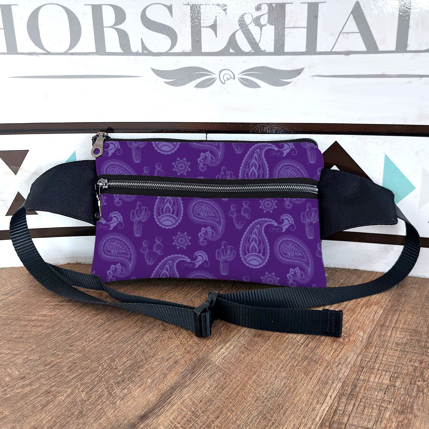 Purple Paisley Wallet Bum Bag
