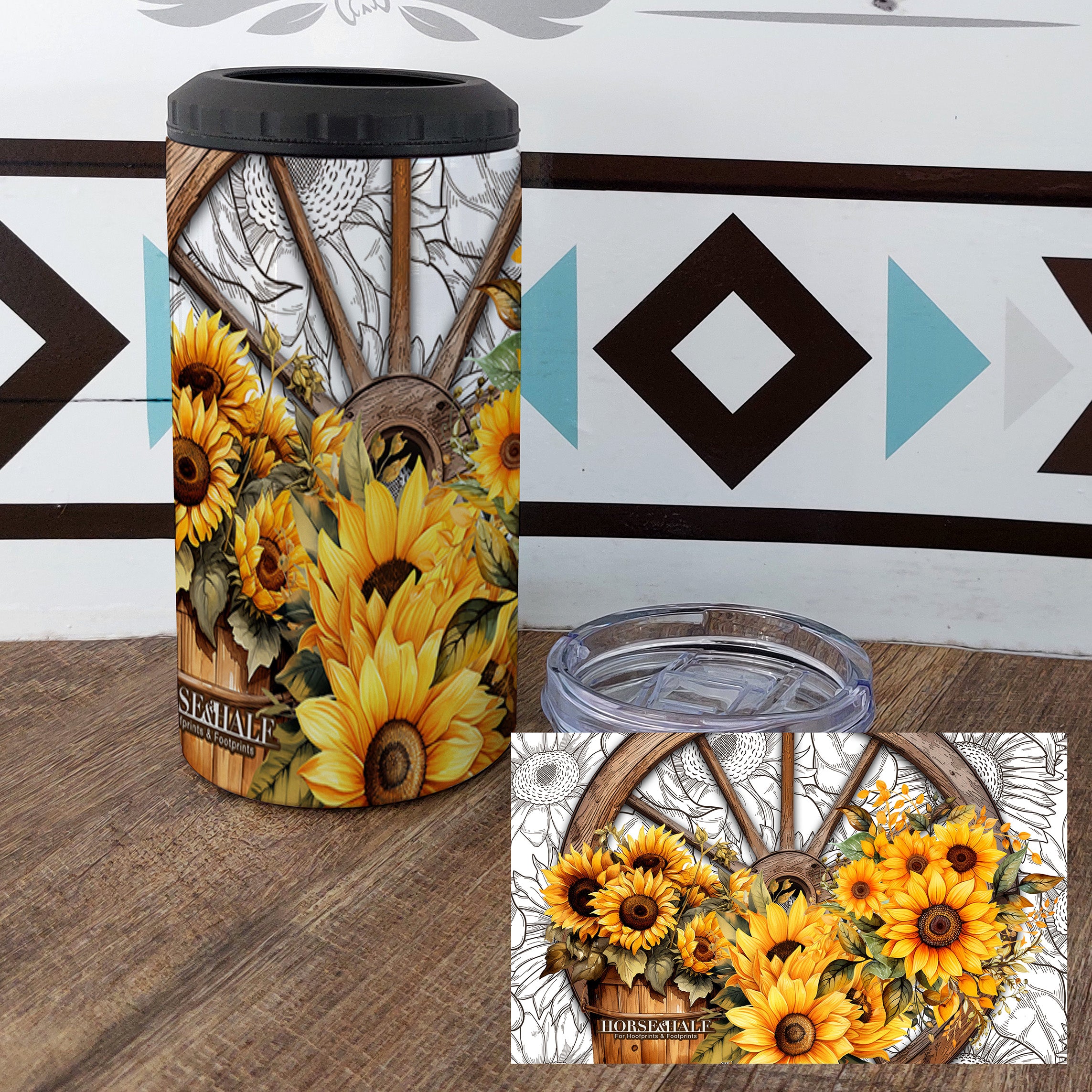Sunflower Wagon Wheel Drinkware