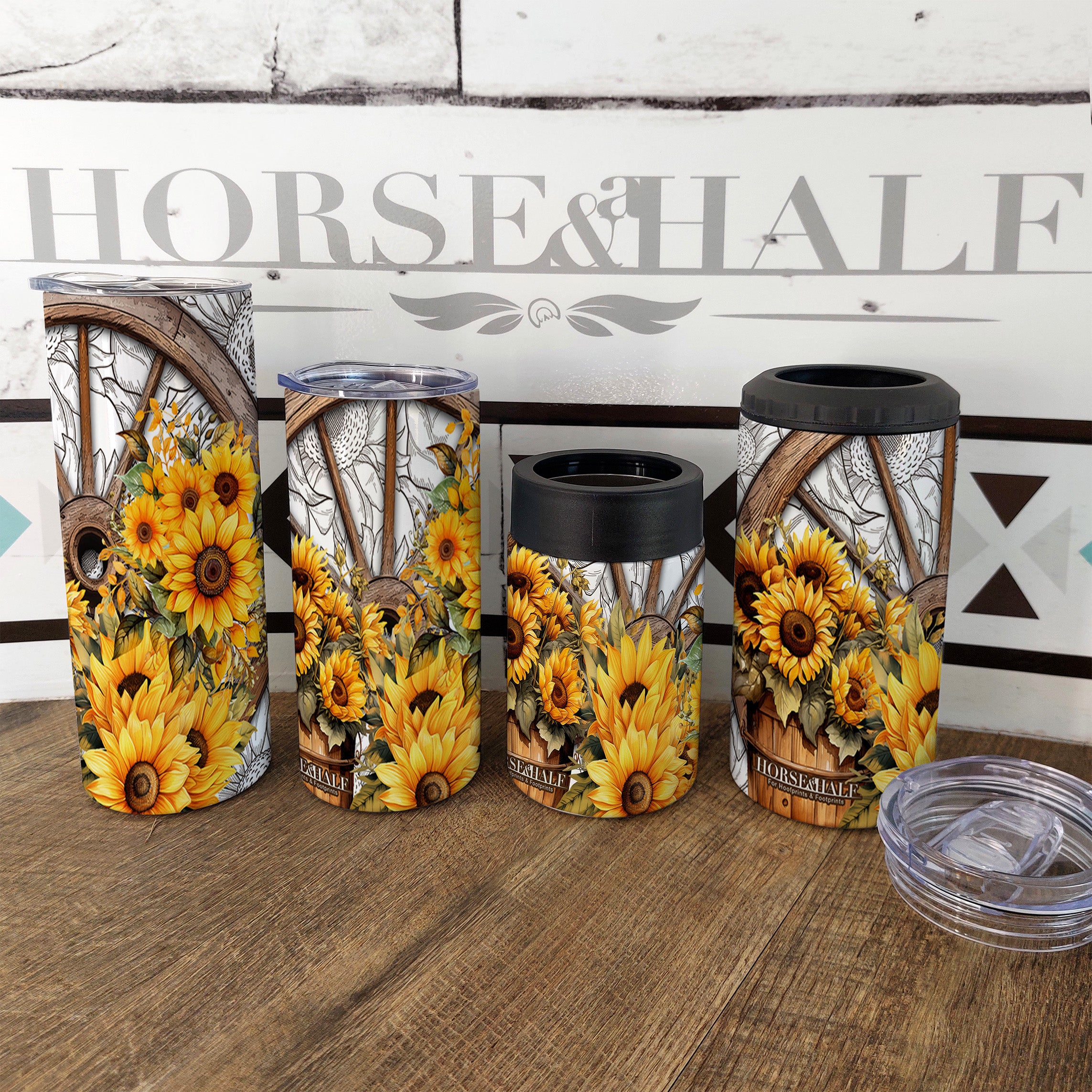 Sunflower Wagon Wheel Drinkware